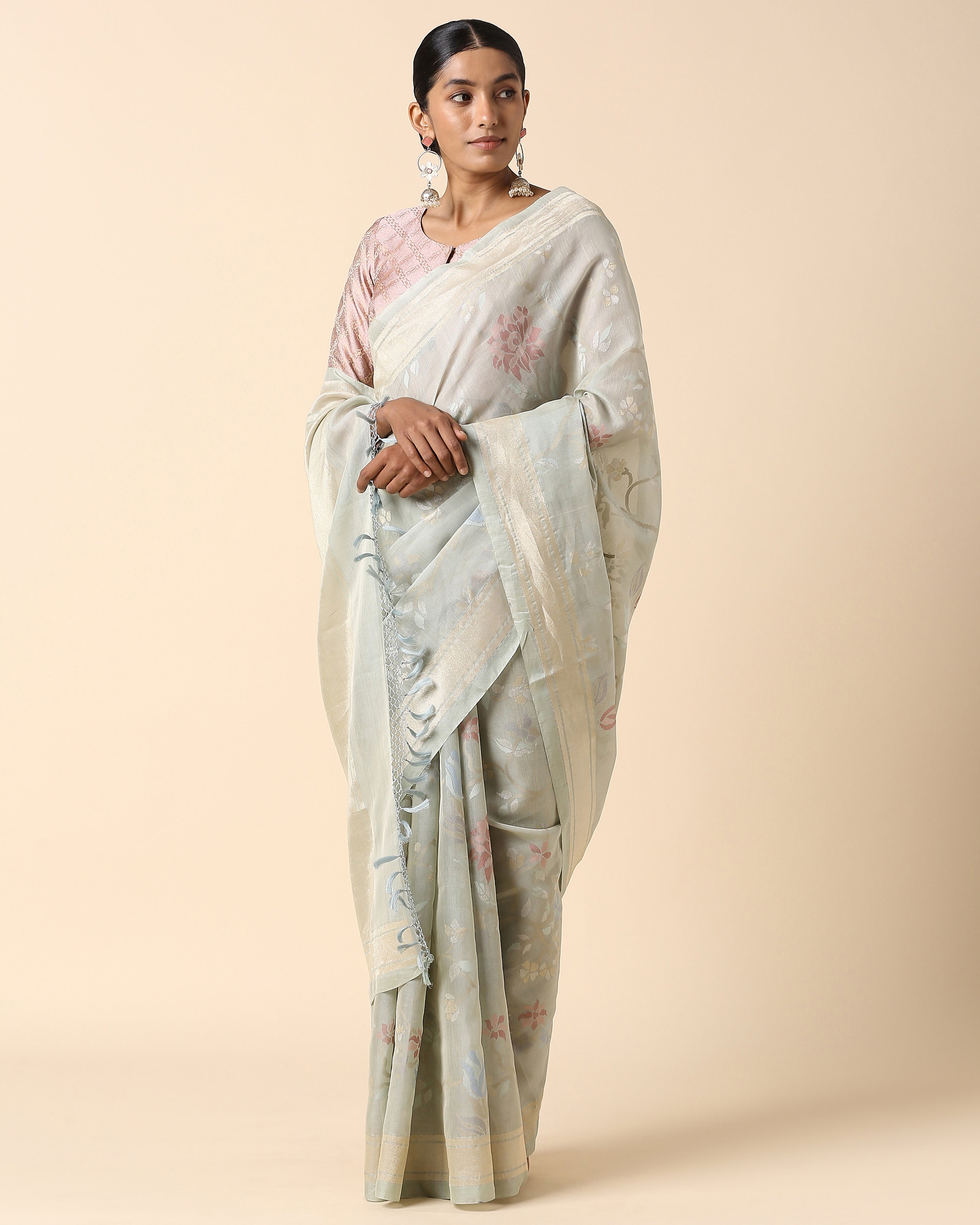 Madhul Banarasi Jamdani Silk Cotton Saree