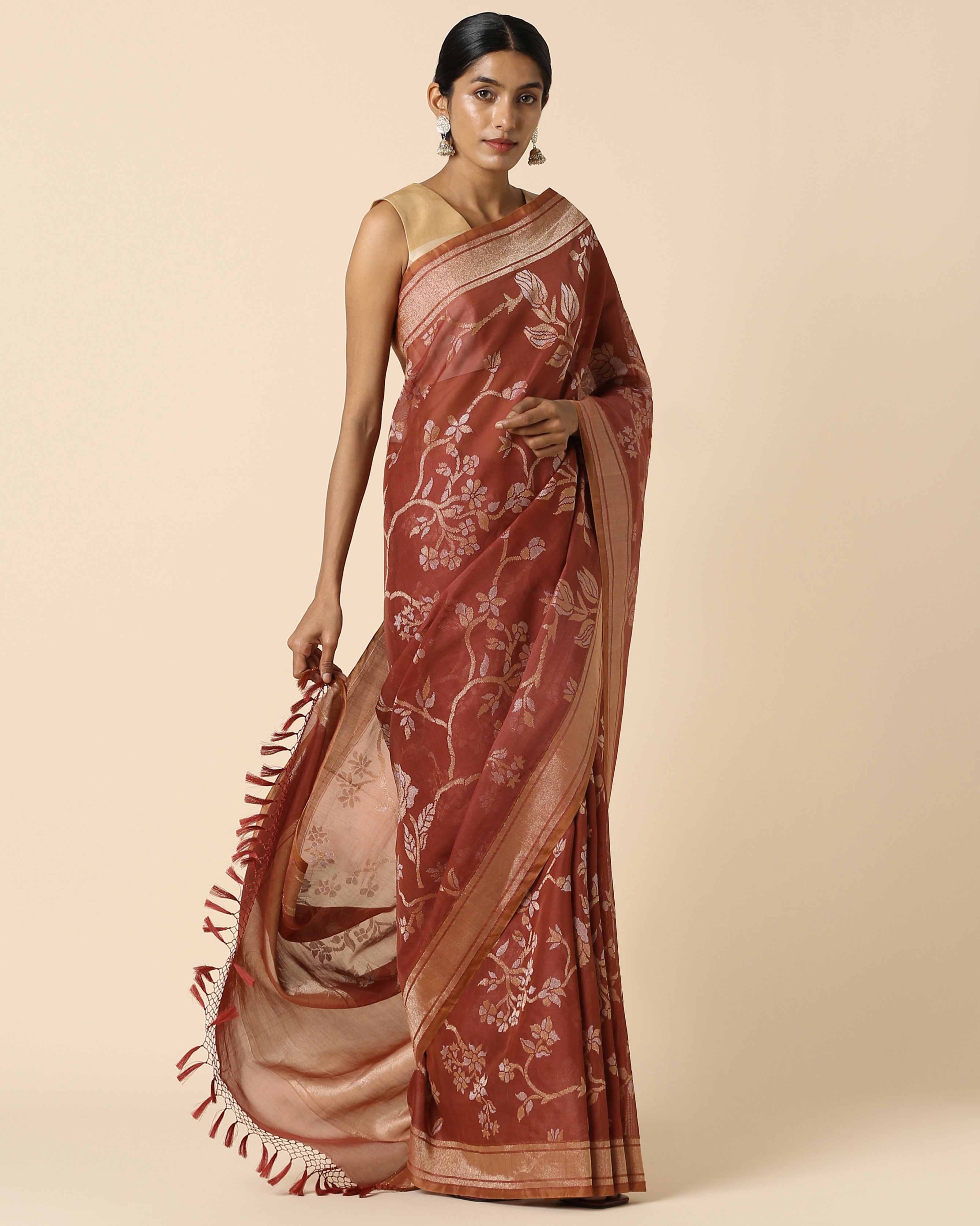 Madhul Banarasi Jamdani Silk Cotton Saree