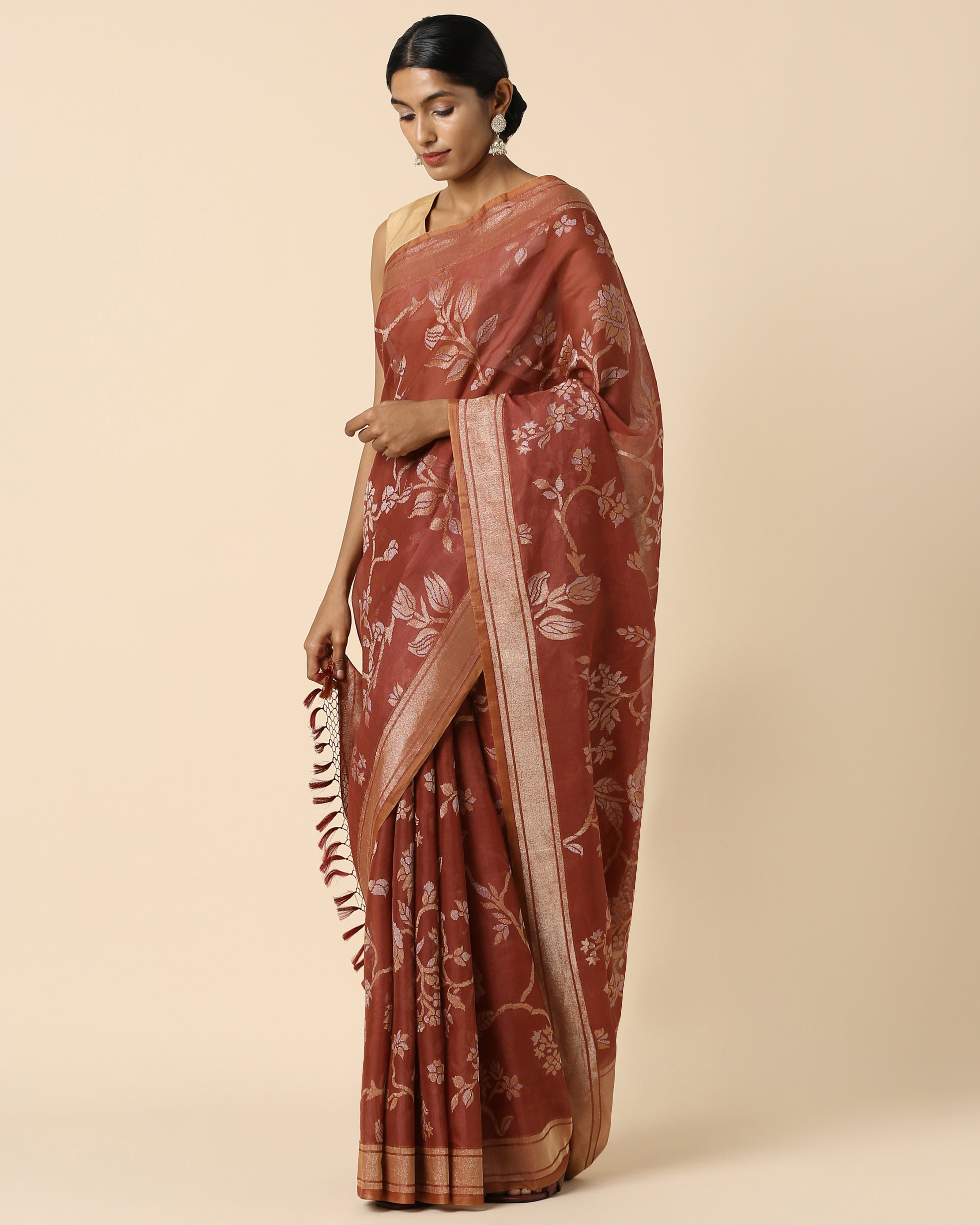 Madhul Banarasi Jamdani Silk Cotton Saree