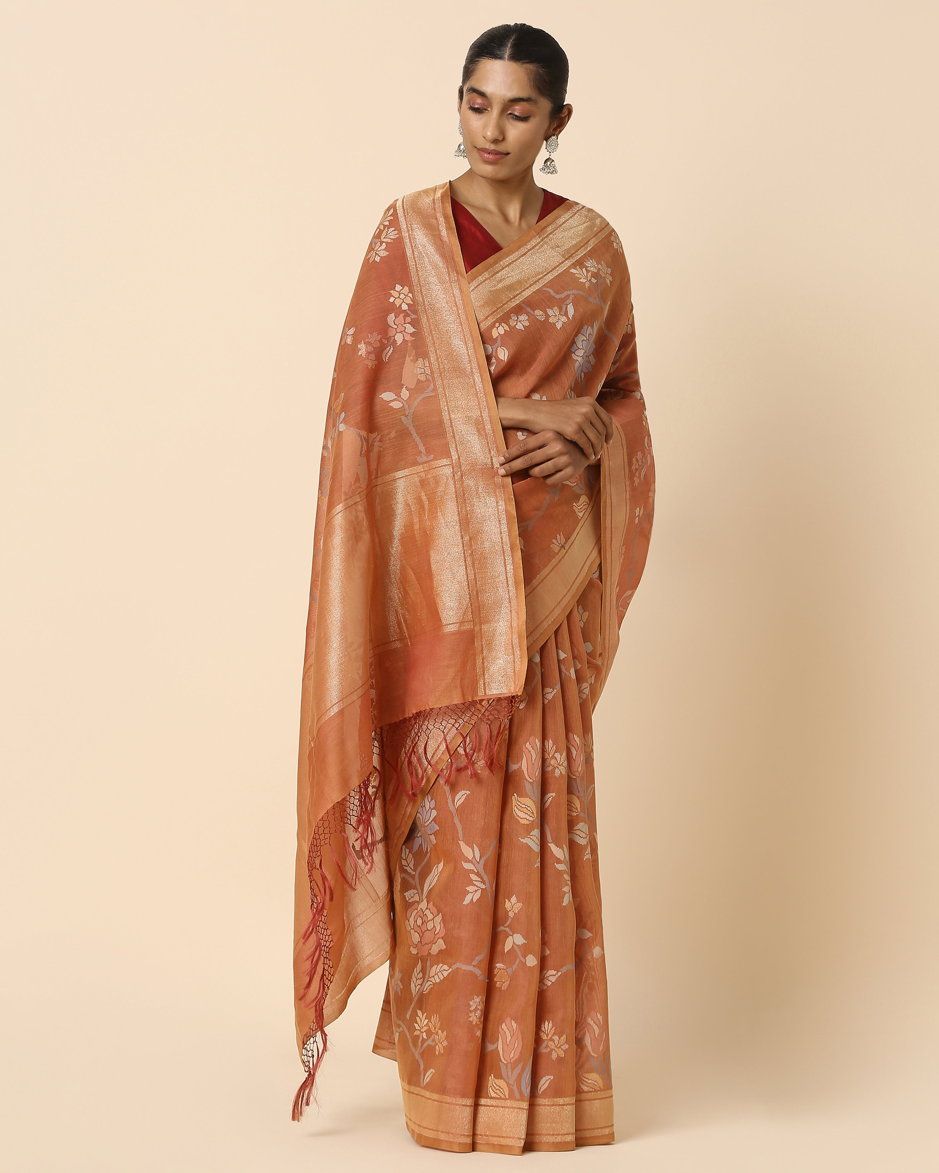 Madhul Banarasi Jamdani Silk Cotton Saree