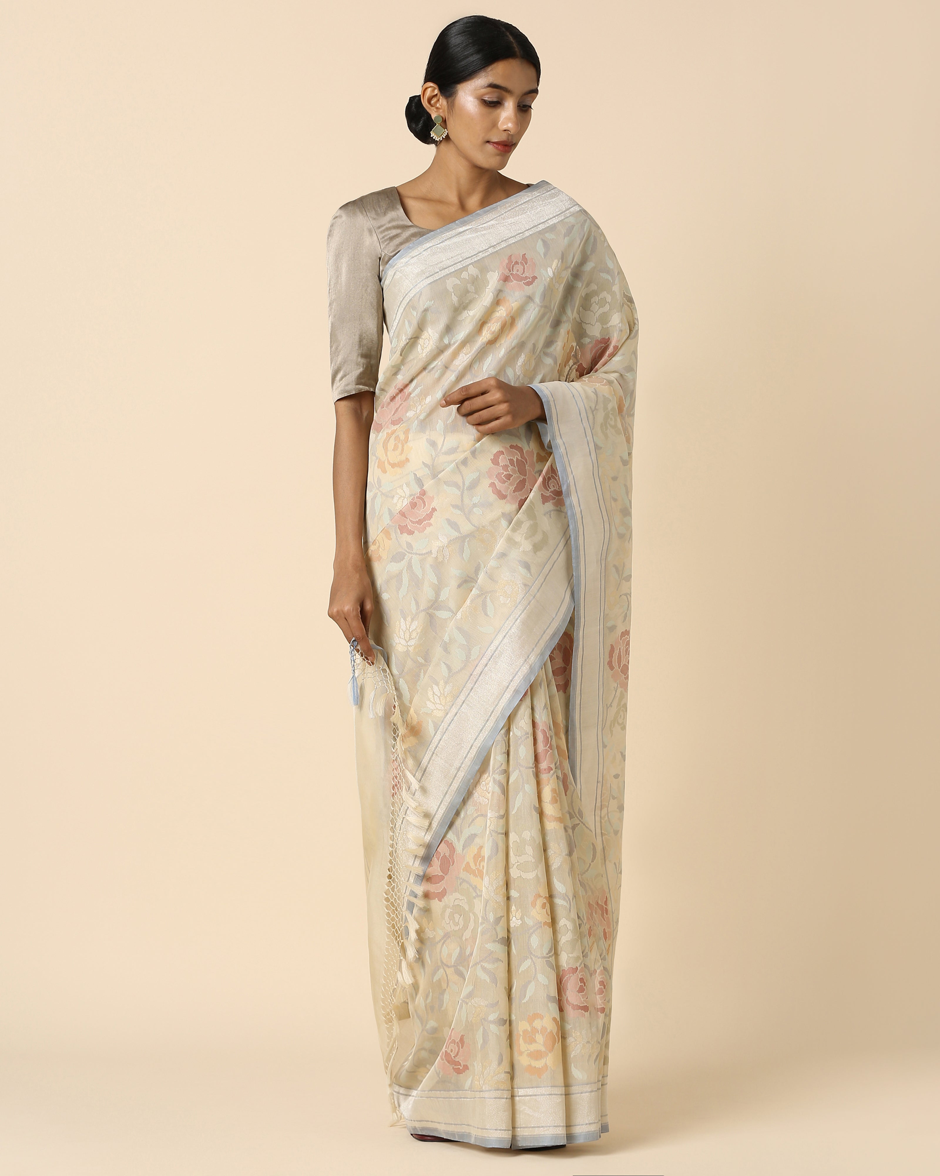 Kakali Banarasi Jamdani Silk Cotton Saree