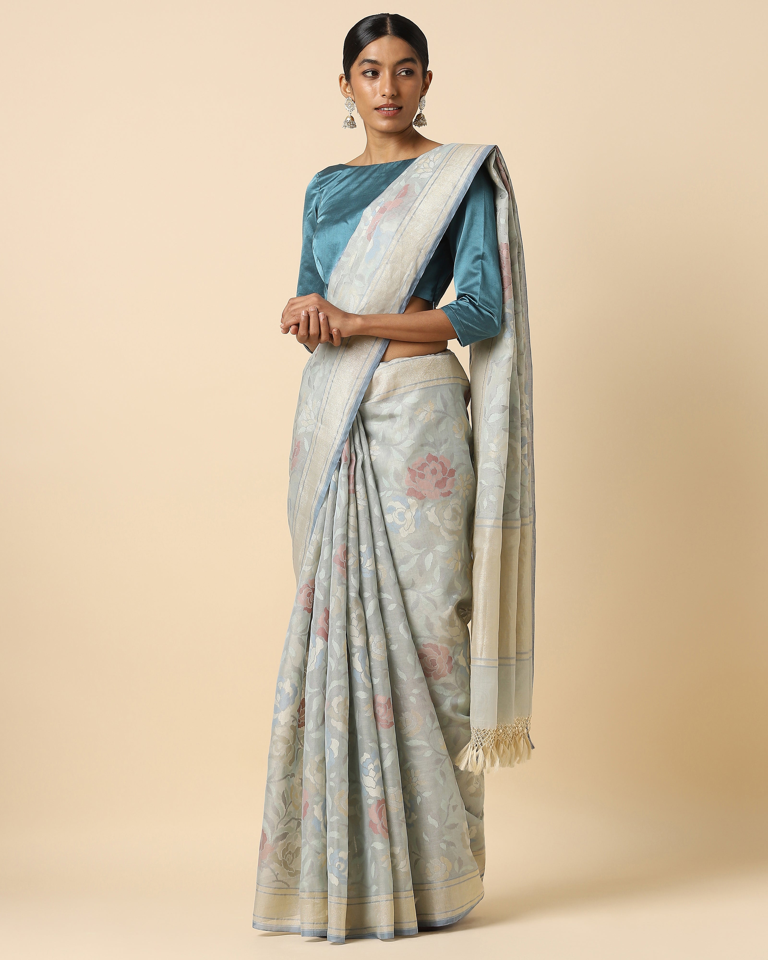 Kakali Banarasi Jamdani Silk Cotton Saree