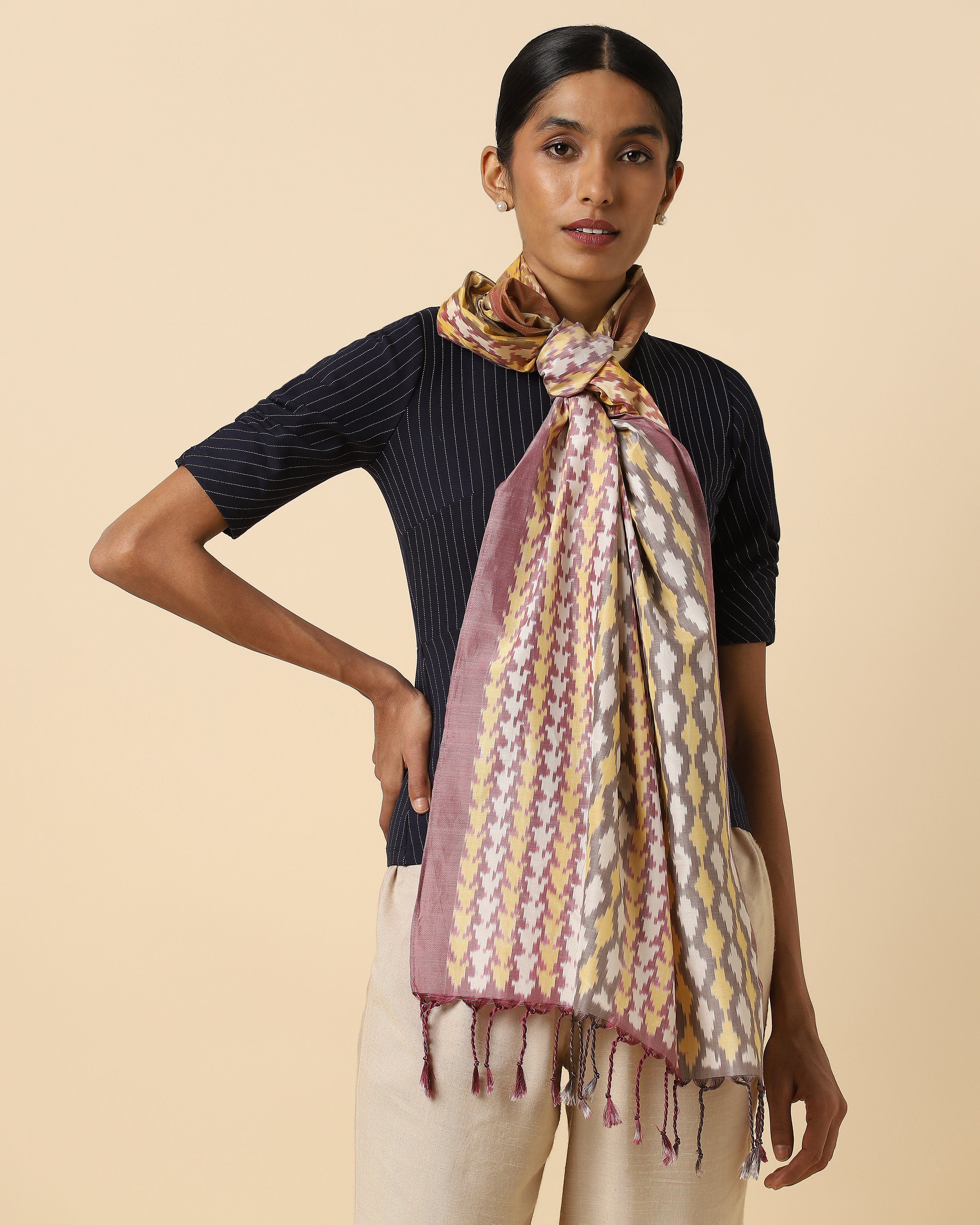 Gia Pochampally Warp Ikat Silk Cotton Stole