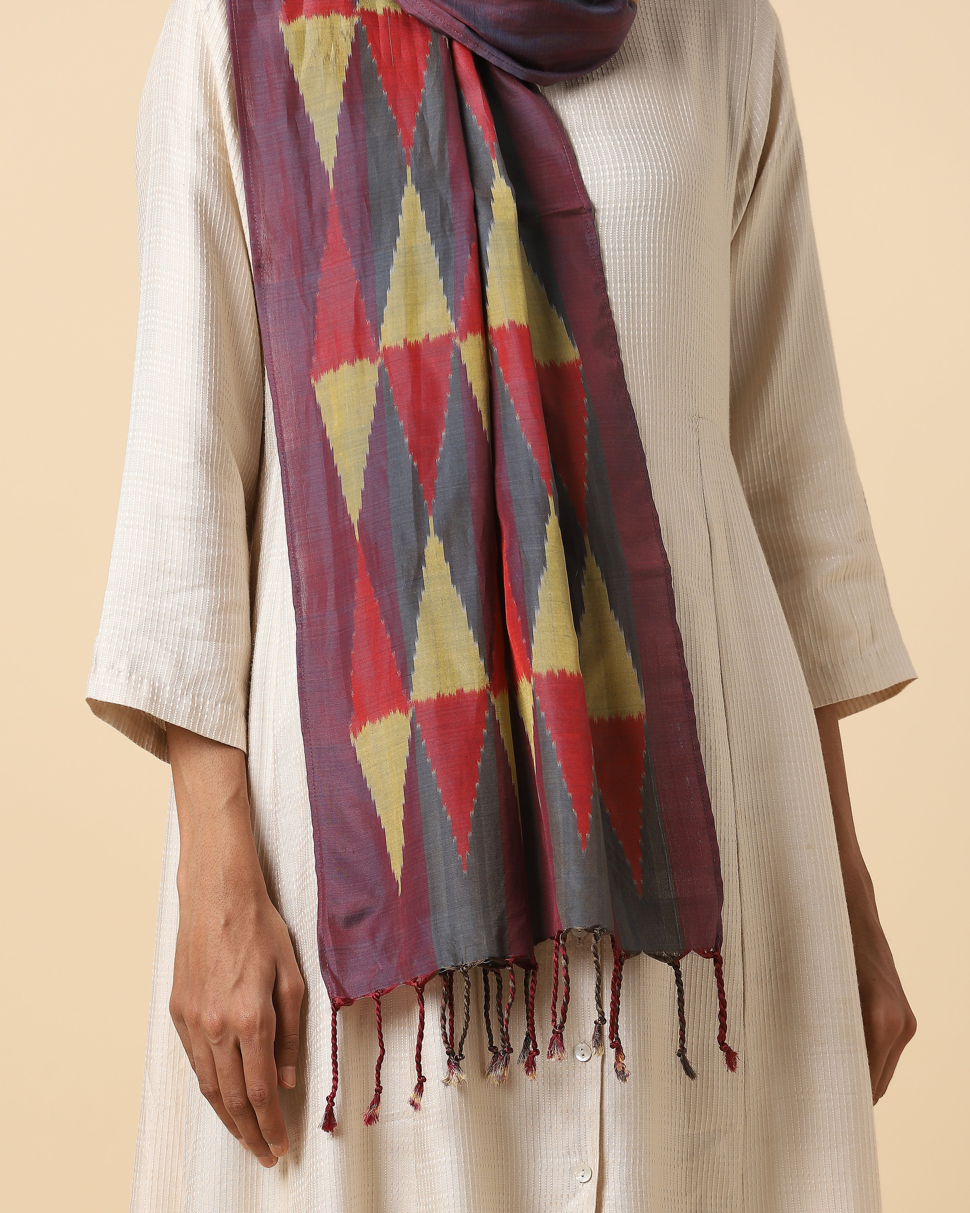 Sara Pochampally Warp Ikat Silk Cotton Stole