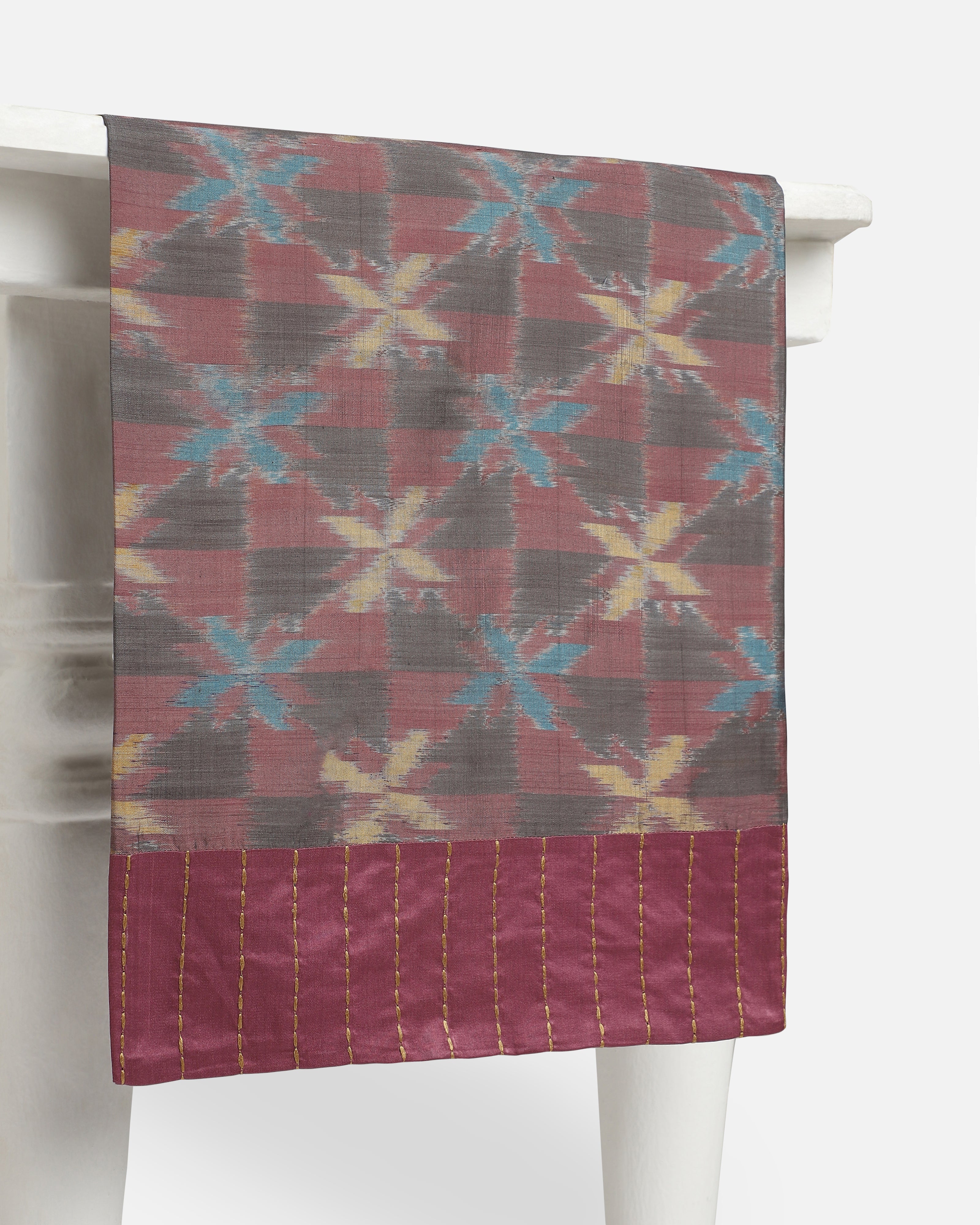 Maddalena Pochampally Weft Ikat Cotton Silk Table Runner