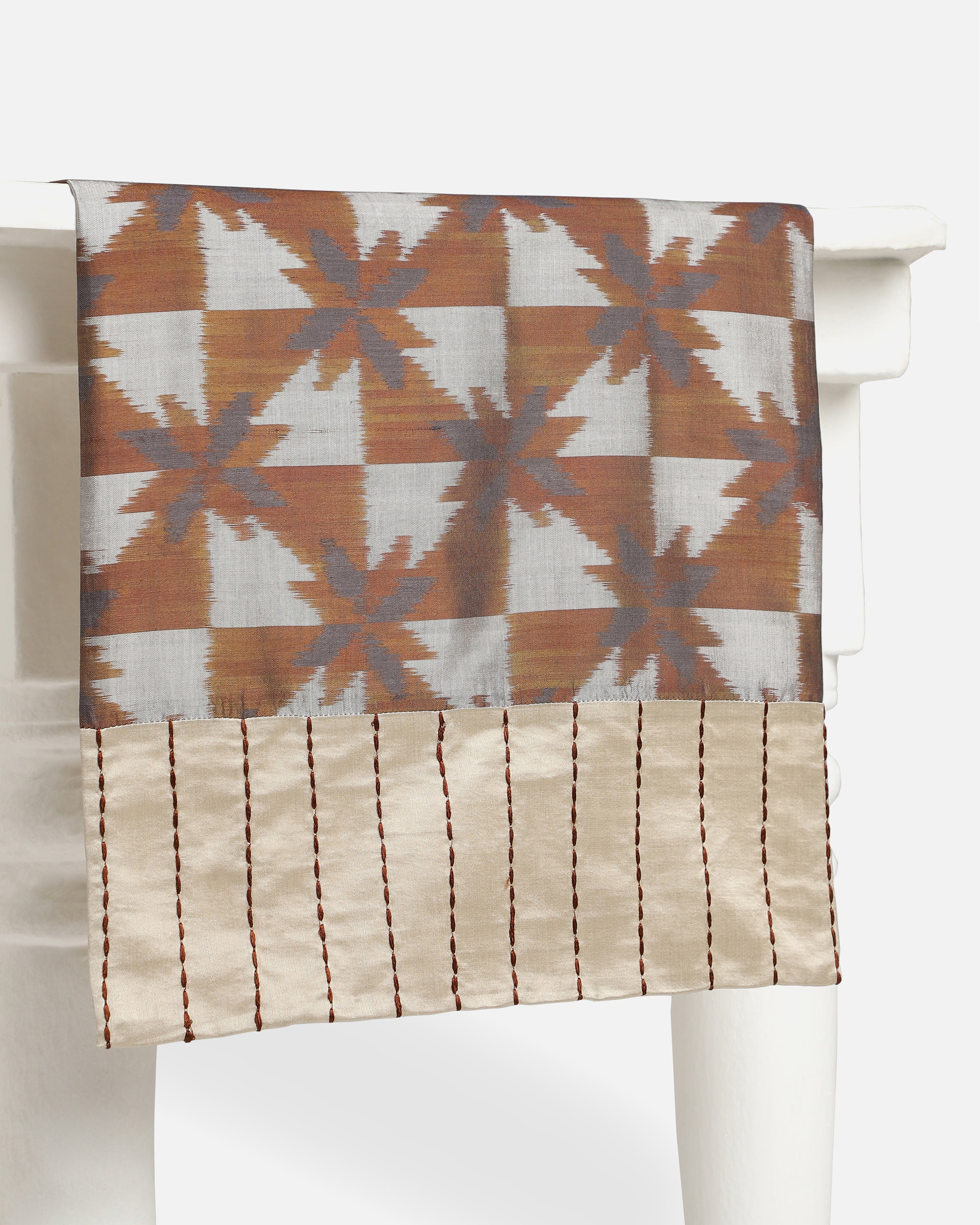 Maddalena Pochampally Weft Ikat Cotton Silk Table Runner