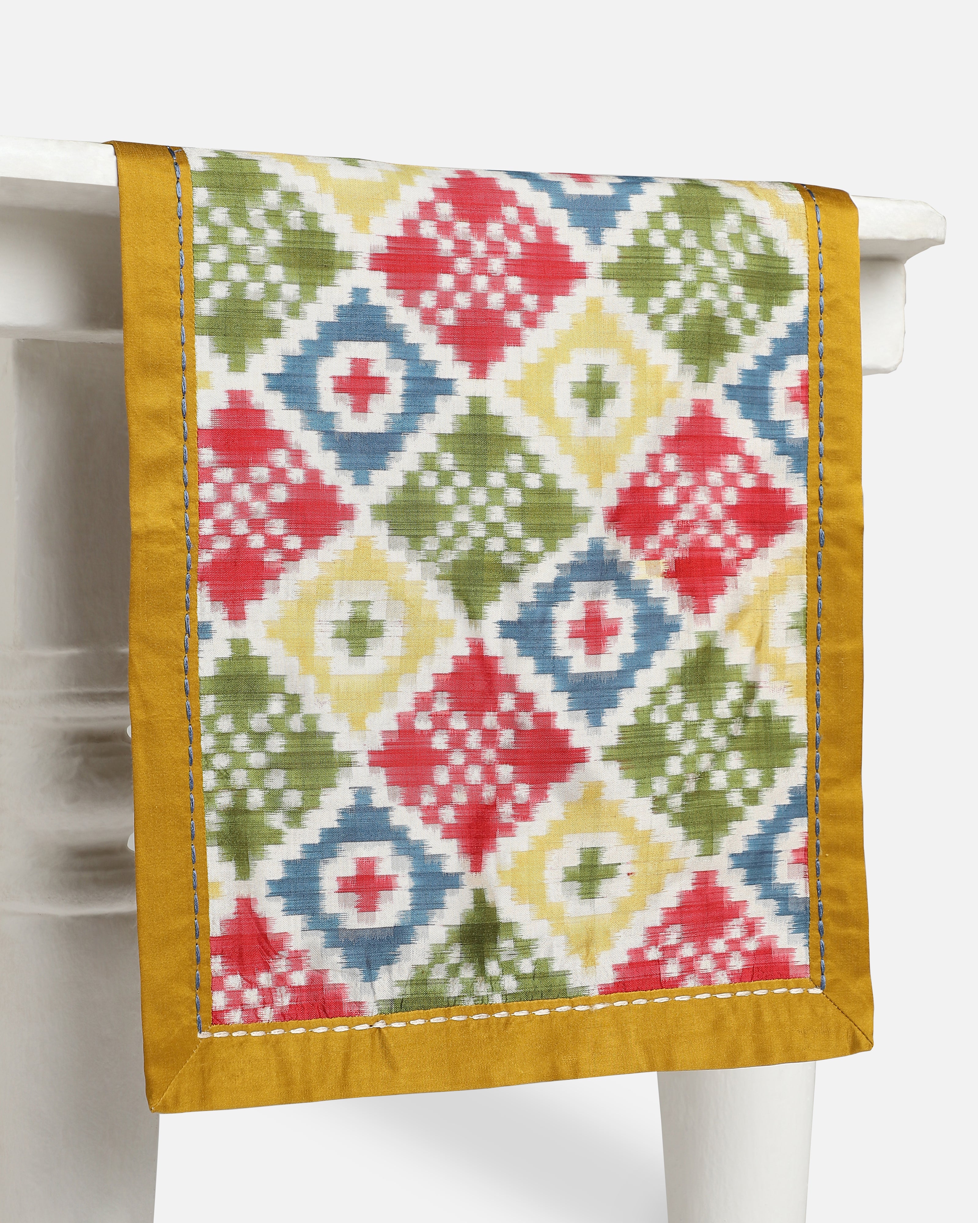 Alessa Pochampally Double Ikat Silk Table Runner