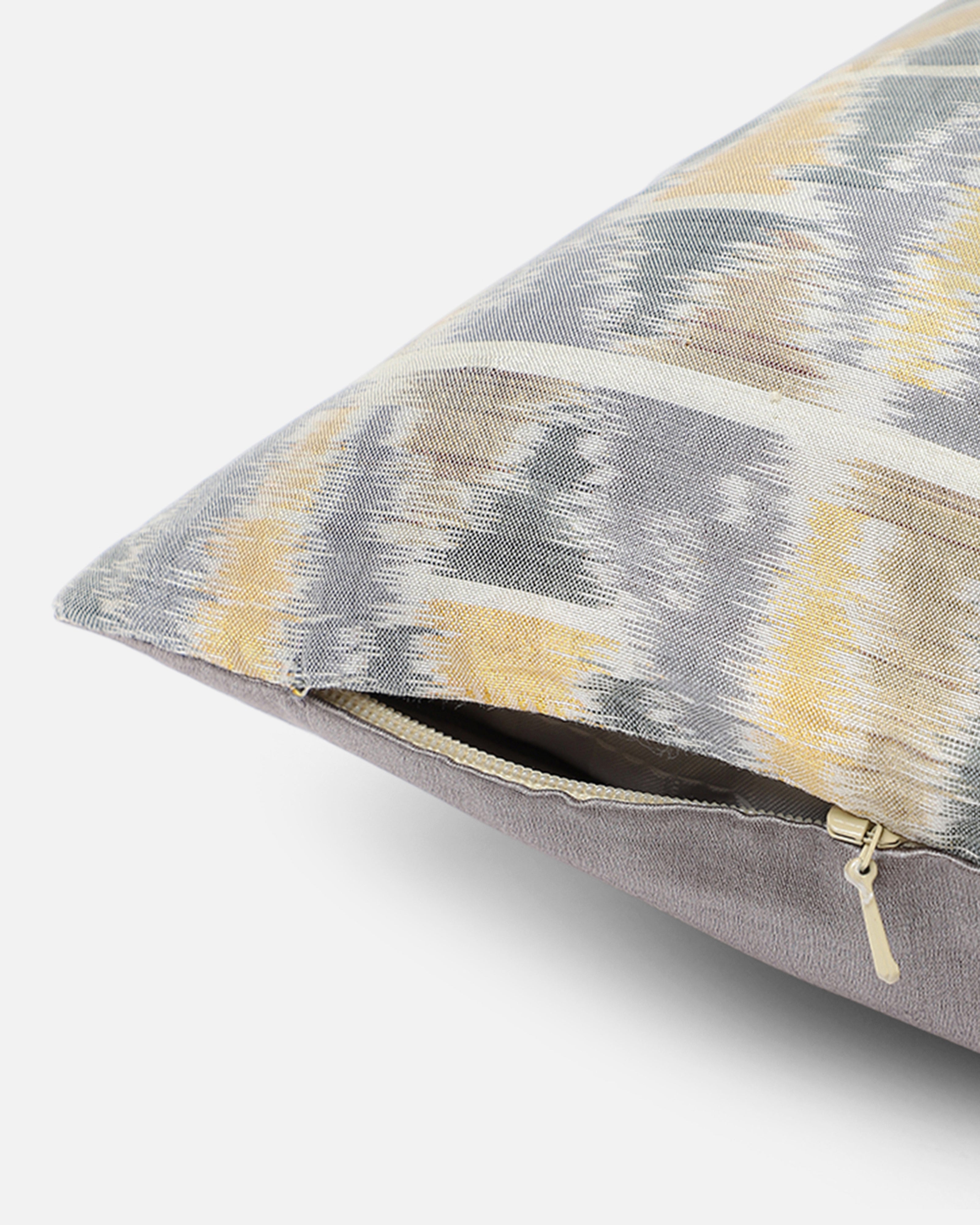 Milia Pochampally Weft Ikat Cotton Silk Cushion Cover