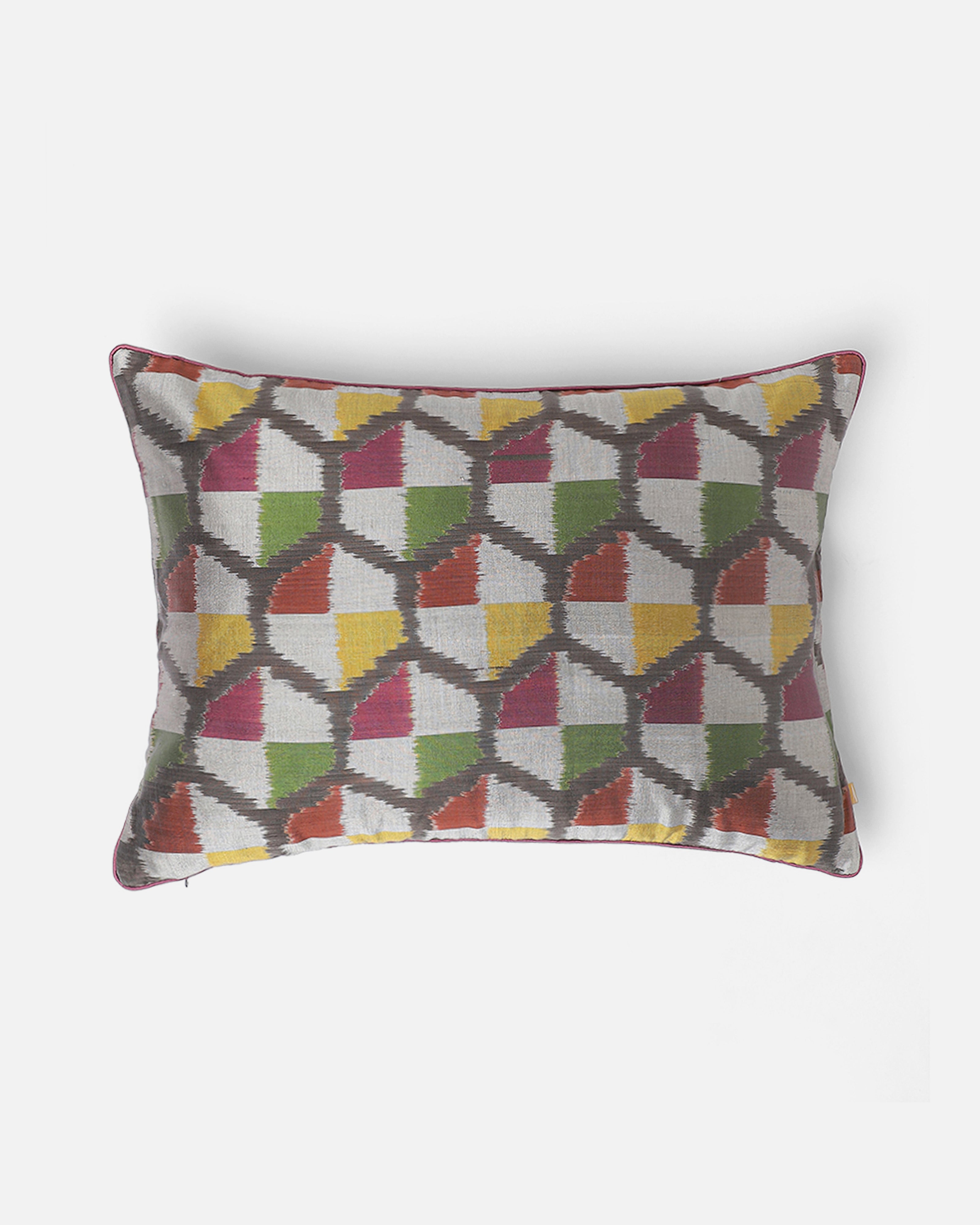 Isotta Pochampally Weft Ikat Cotton Silk Cushion Cover