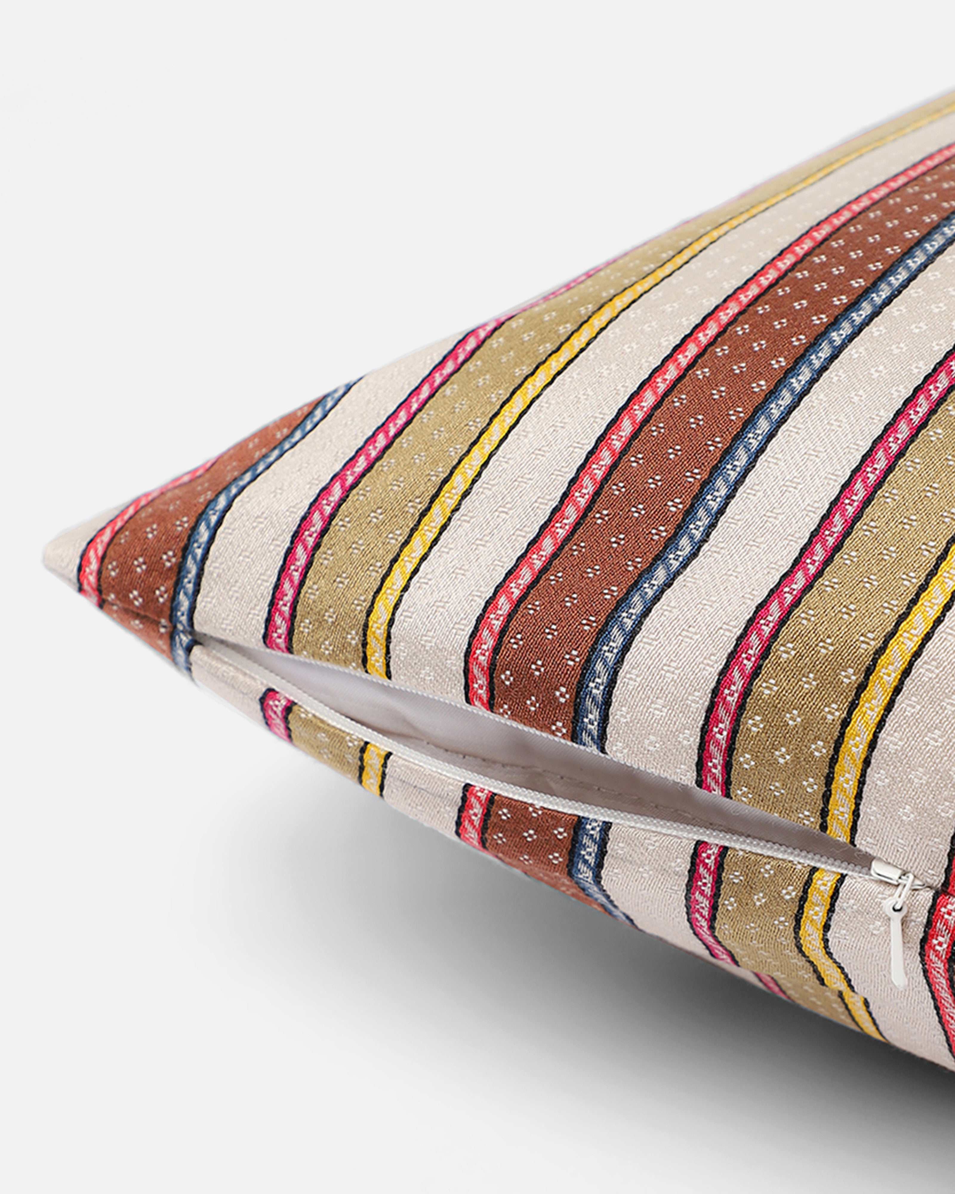 Luce Bhujodi Mashru Viscose Cotton Cushion Cover