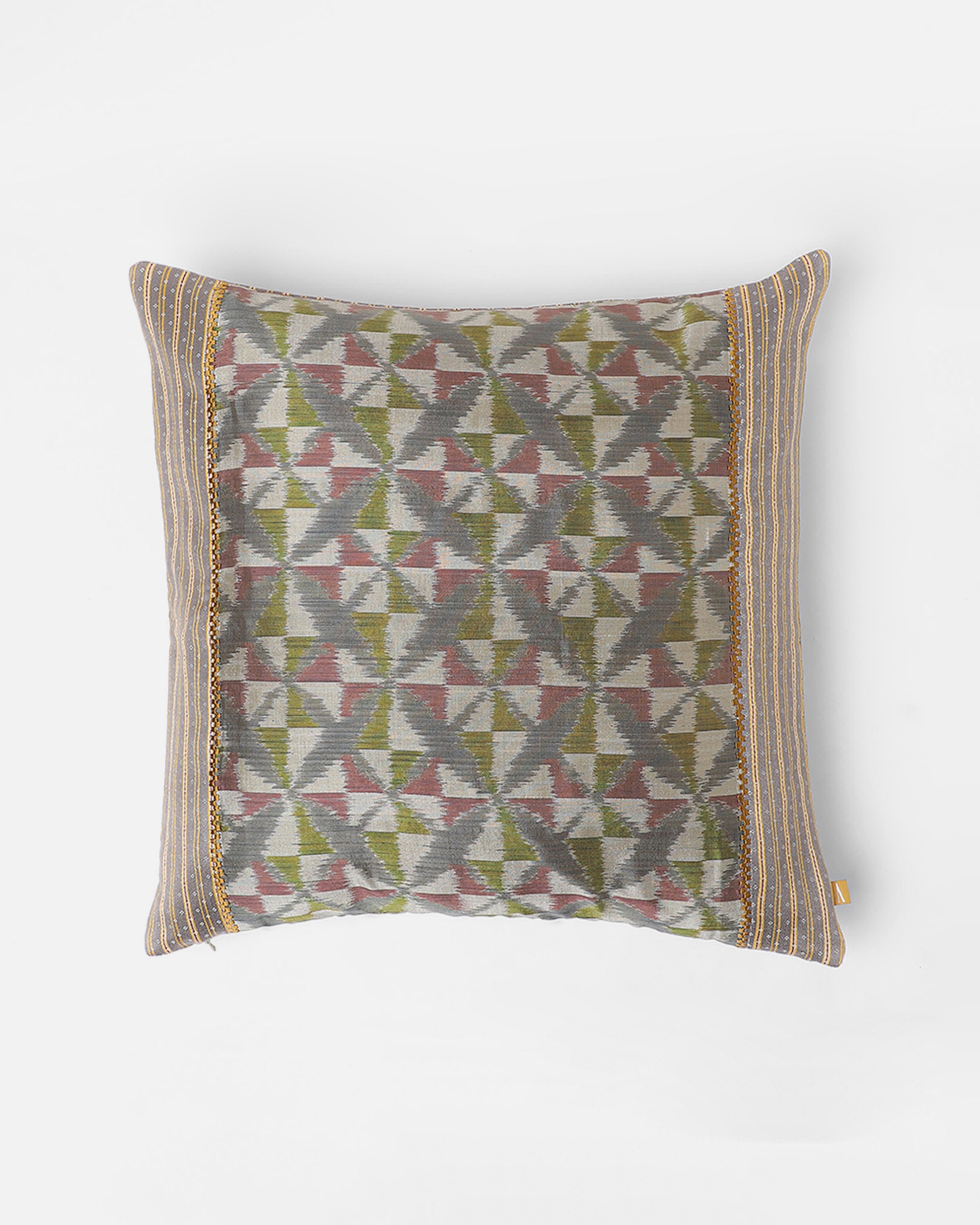 Serafina Pochampally Weft Ikat Cotton Silk Cushion Cover
