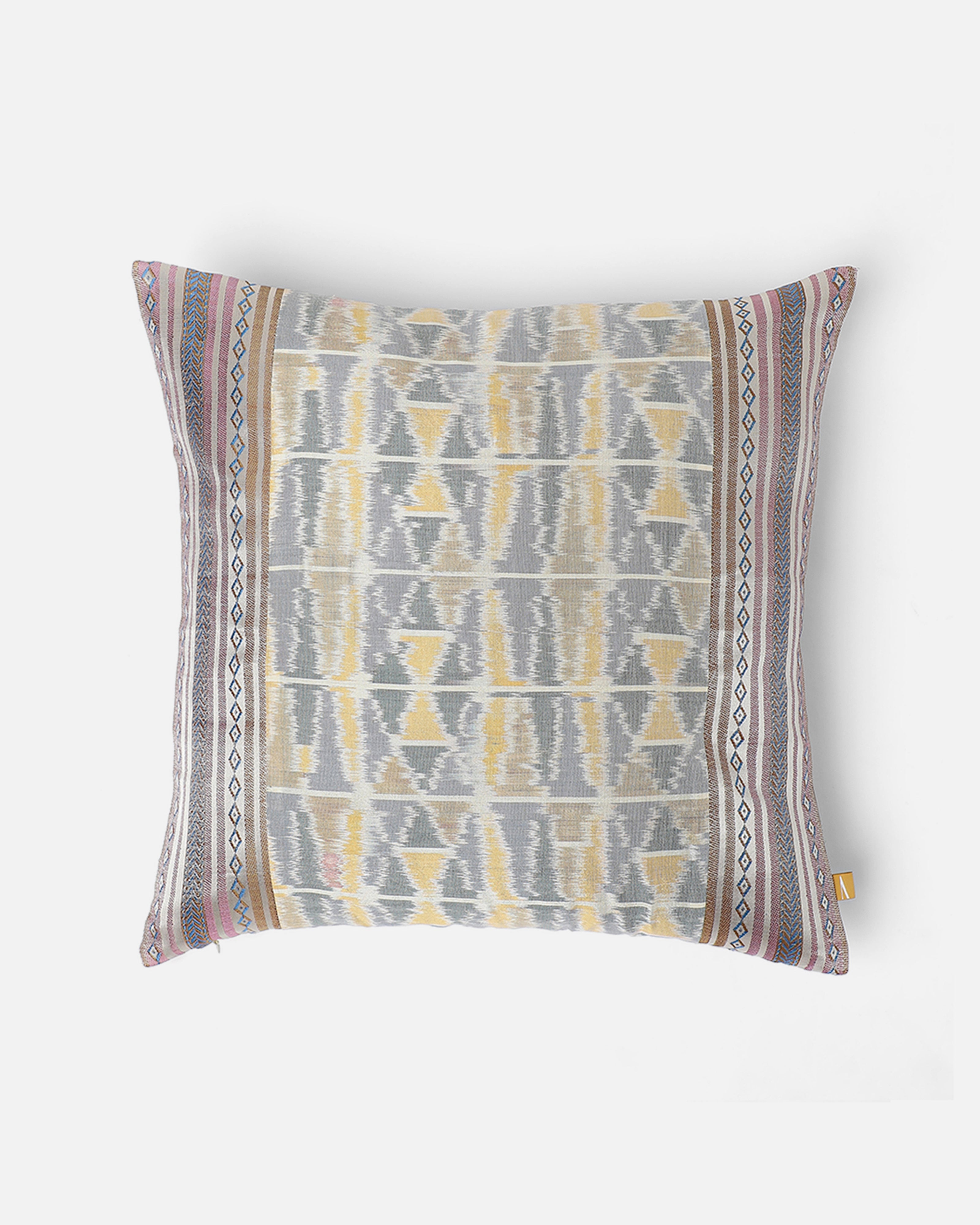Milia-Rosanella Pochampally Weft Ikat Cotton Silk Cushion Cover