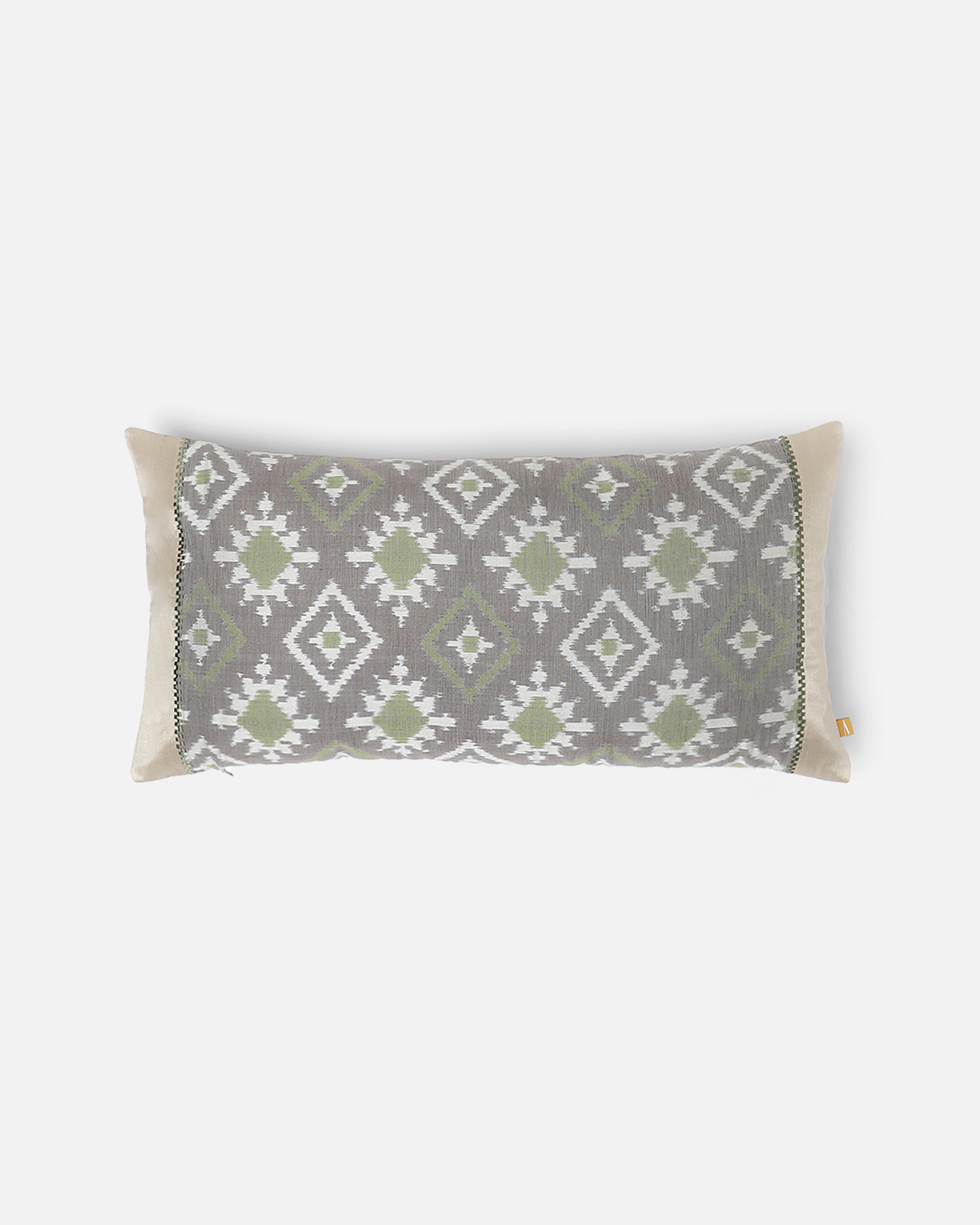 Trisola Pochampally Weft Ikat Cotton Silk Cushion Cover