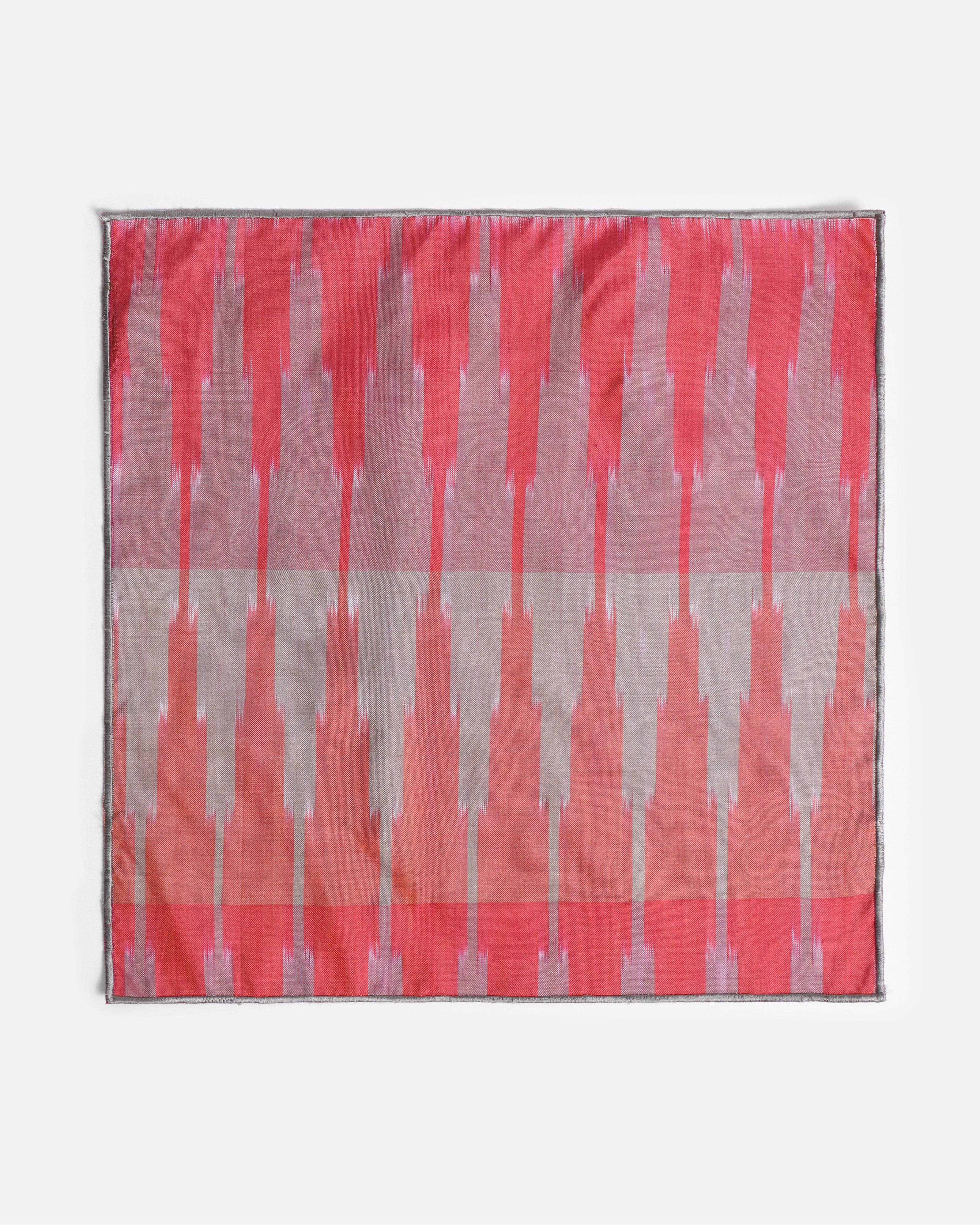 Flamingo Pochampally Weft Ikat Silk Pocket Square