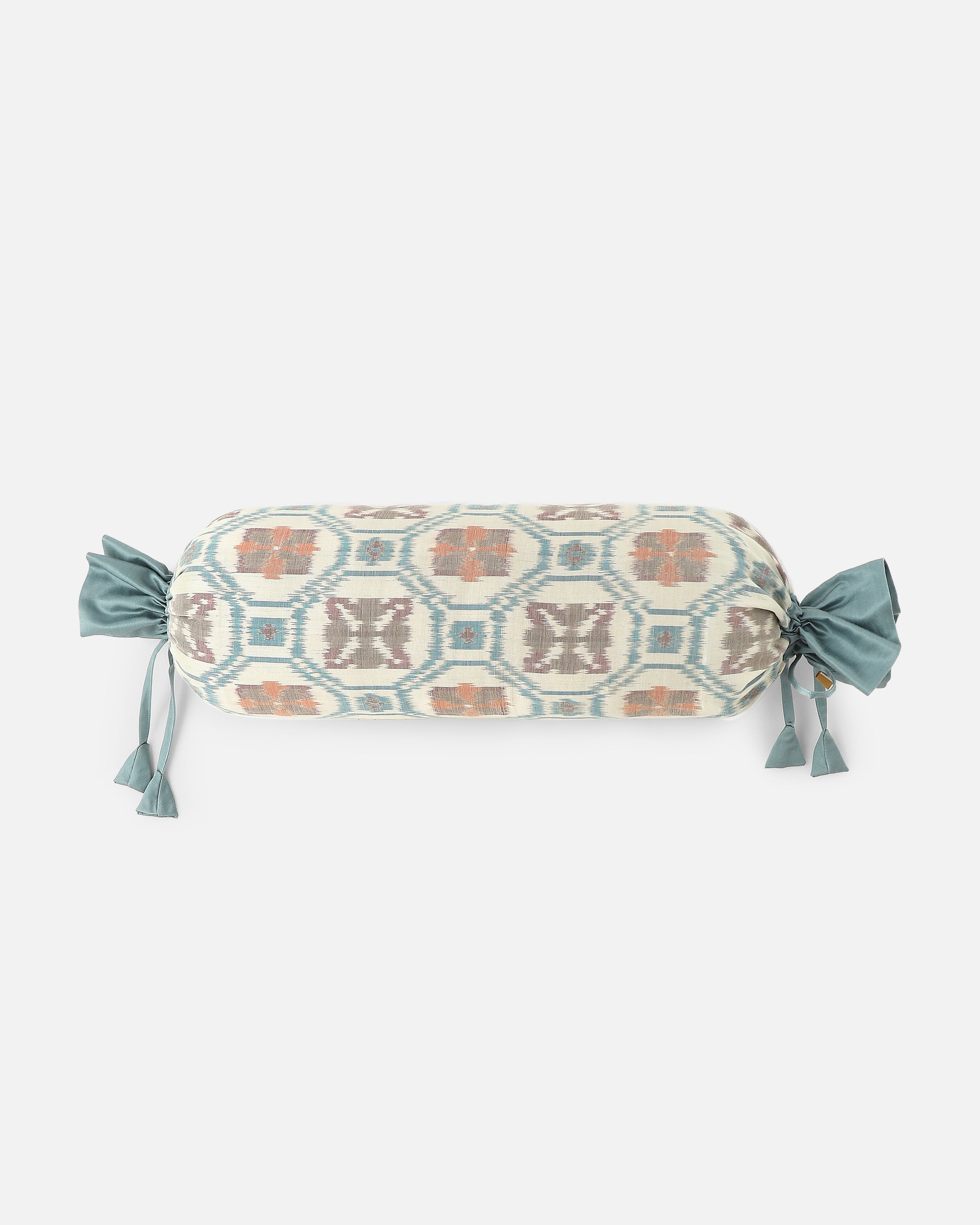 Purtgal Pochampally Weft Ikat Cotton Silk Bolster Cover