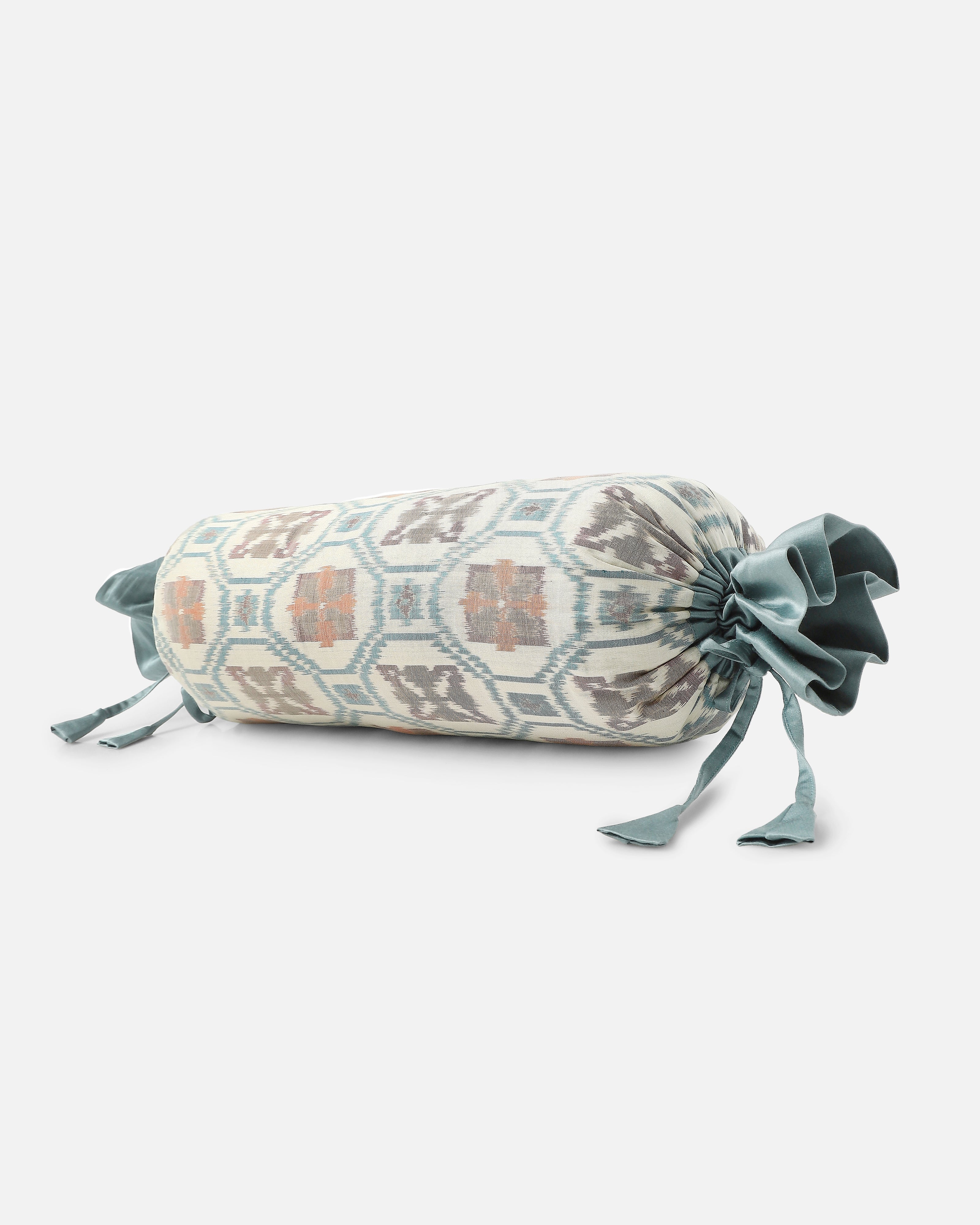 Purtgal Pochampally Weft Ikat Cotton Silk Bolster Cover