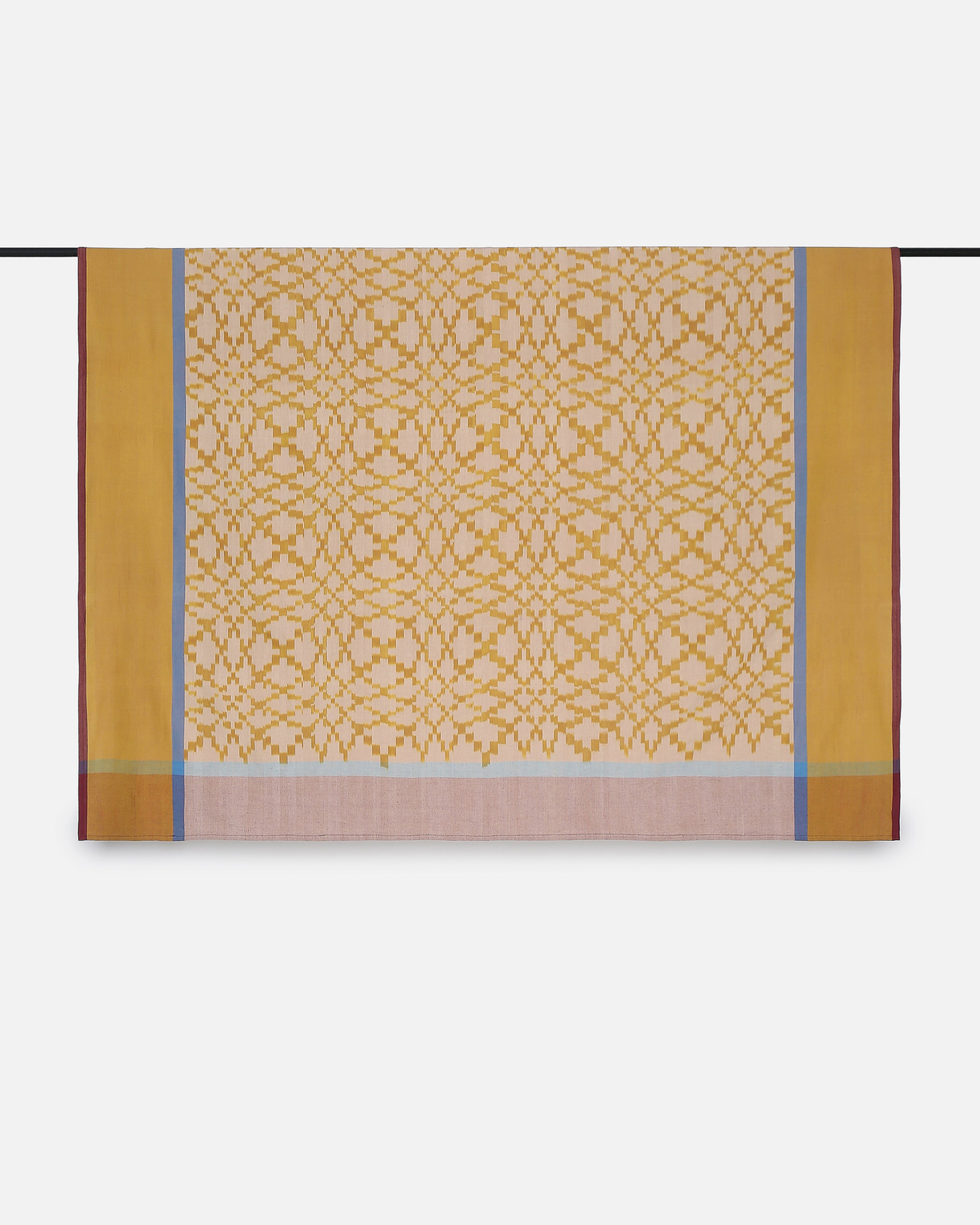 Bubbles Pochampally Warp Ikat Cotton Double Bed Cover