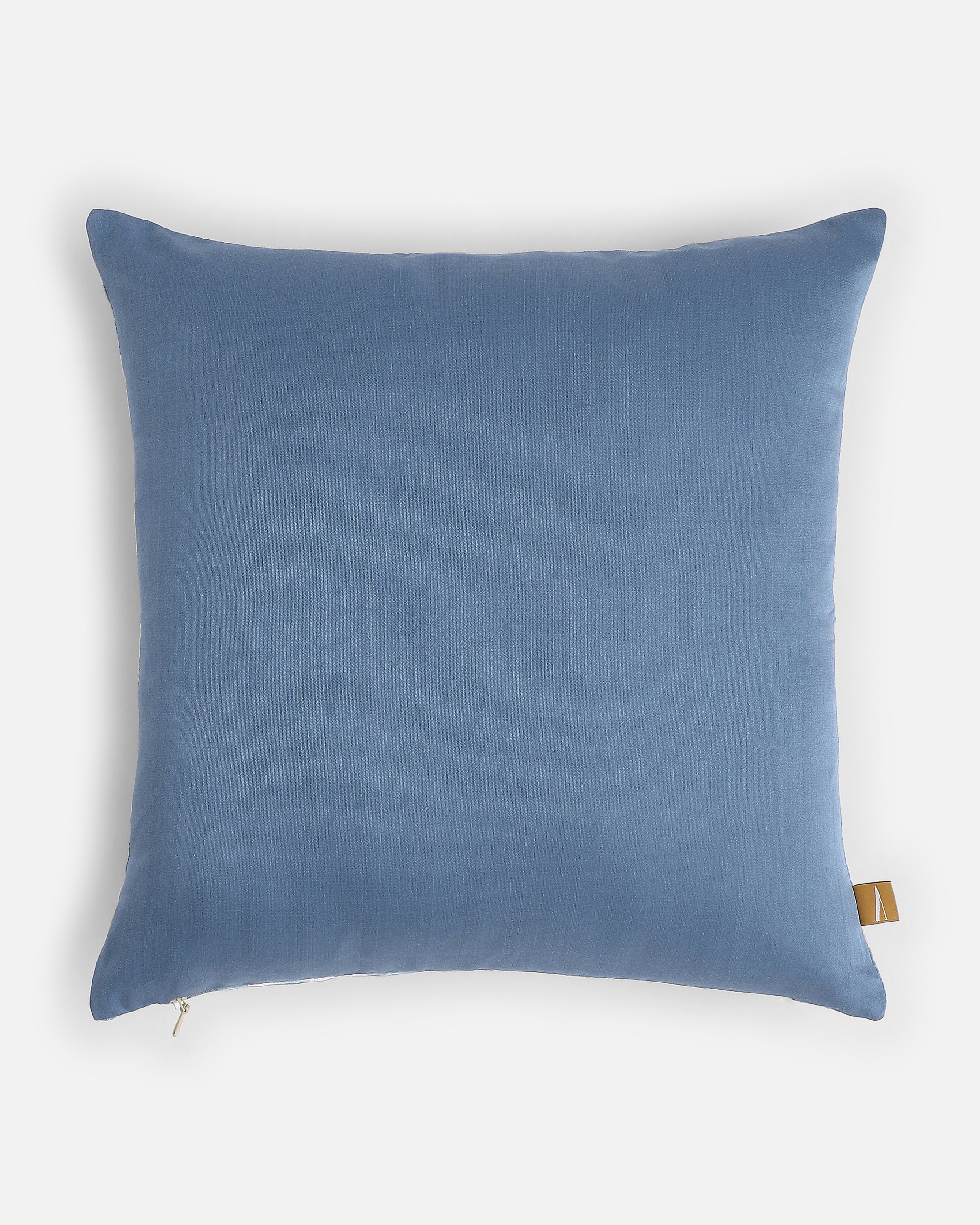 Alfred Pochampally Warp Ikat Silk Cotton Cushion Cover