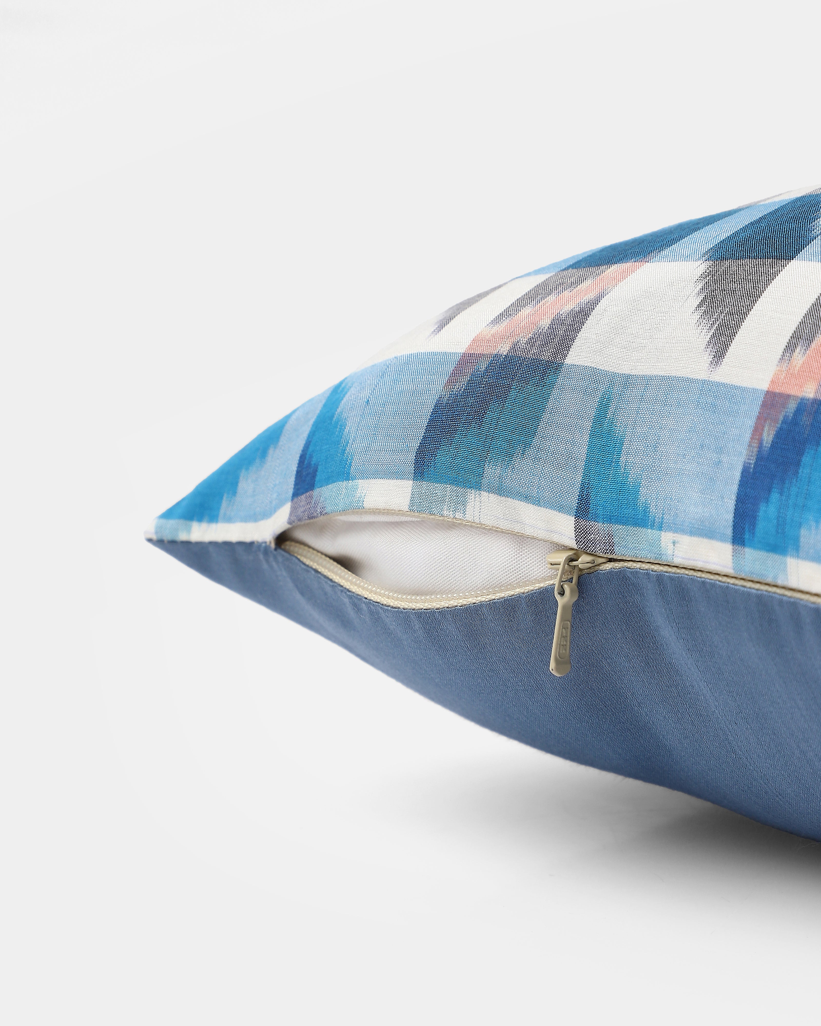 Alfred Pochampally Warp Ikat Silk Cotton Cushion Cover