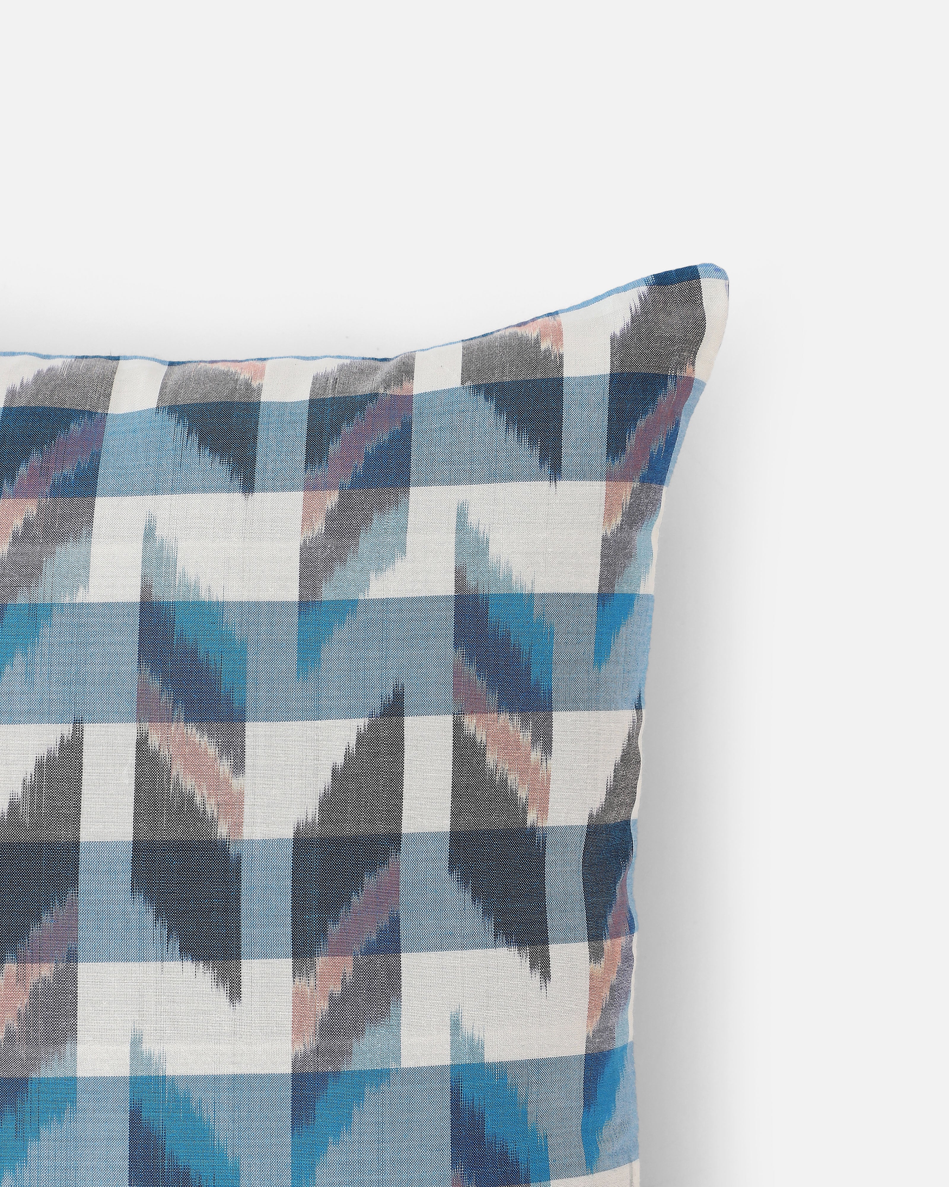 Alfred Pochampally Warp Ikat Silk Cotton Cushion Cover