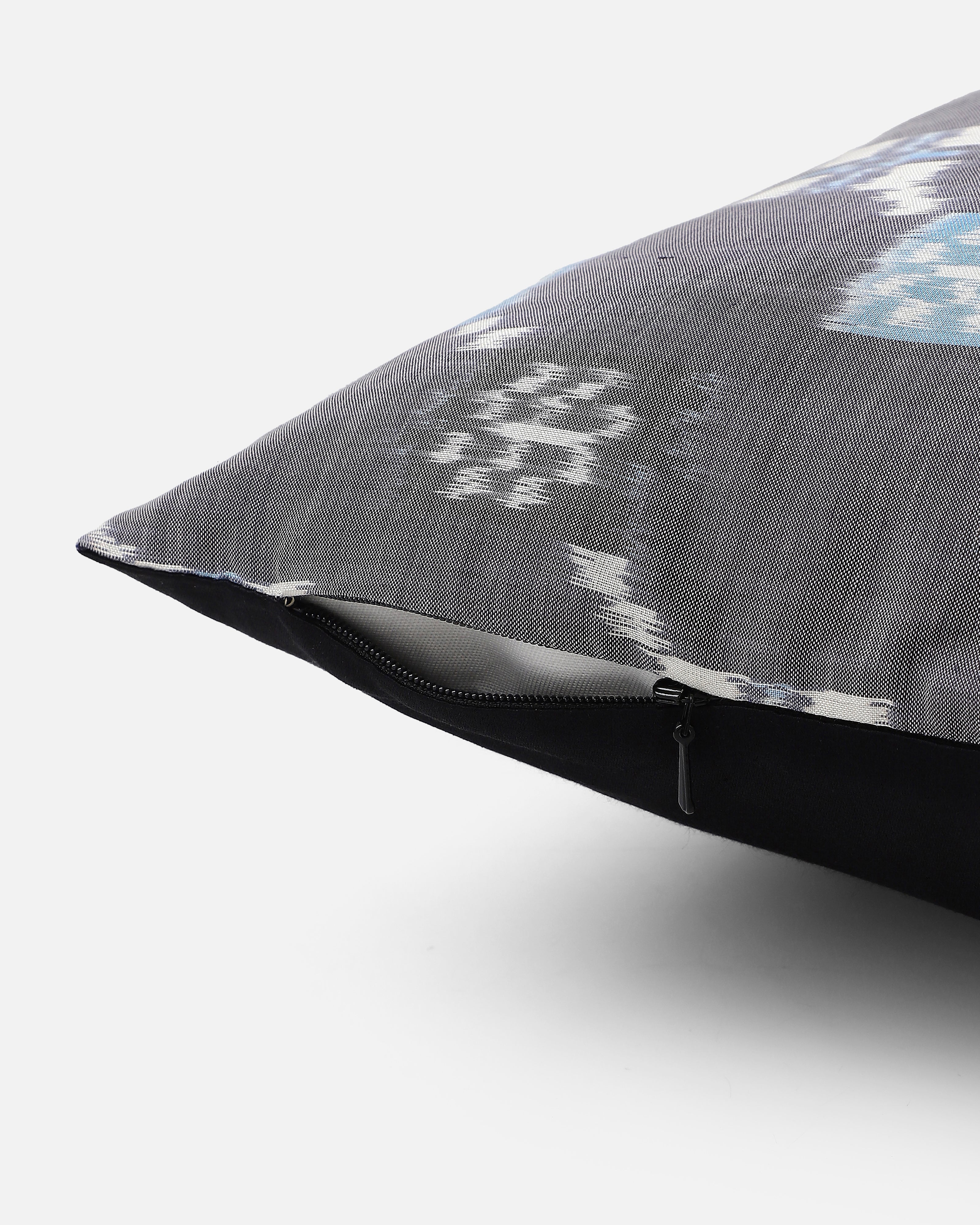 Jacksey Pochampally Weft Ikat Cotton Silk Cushion Cover