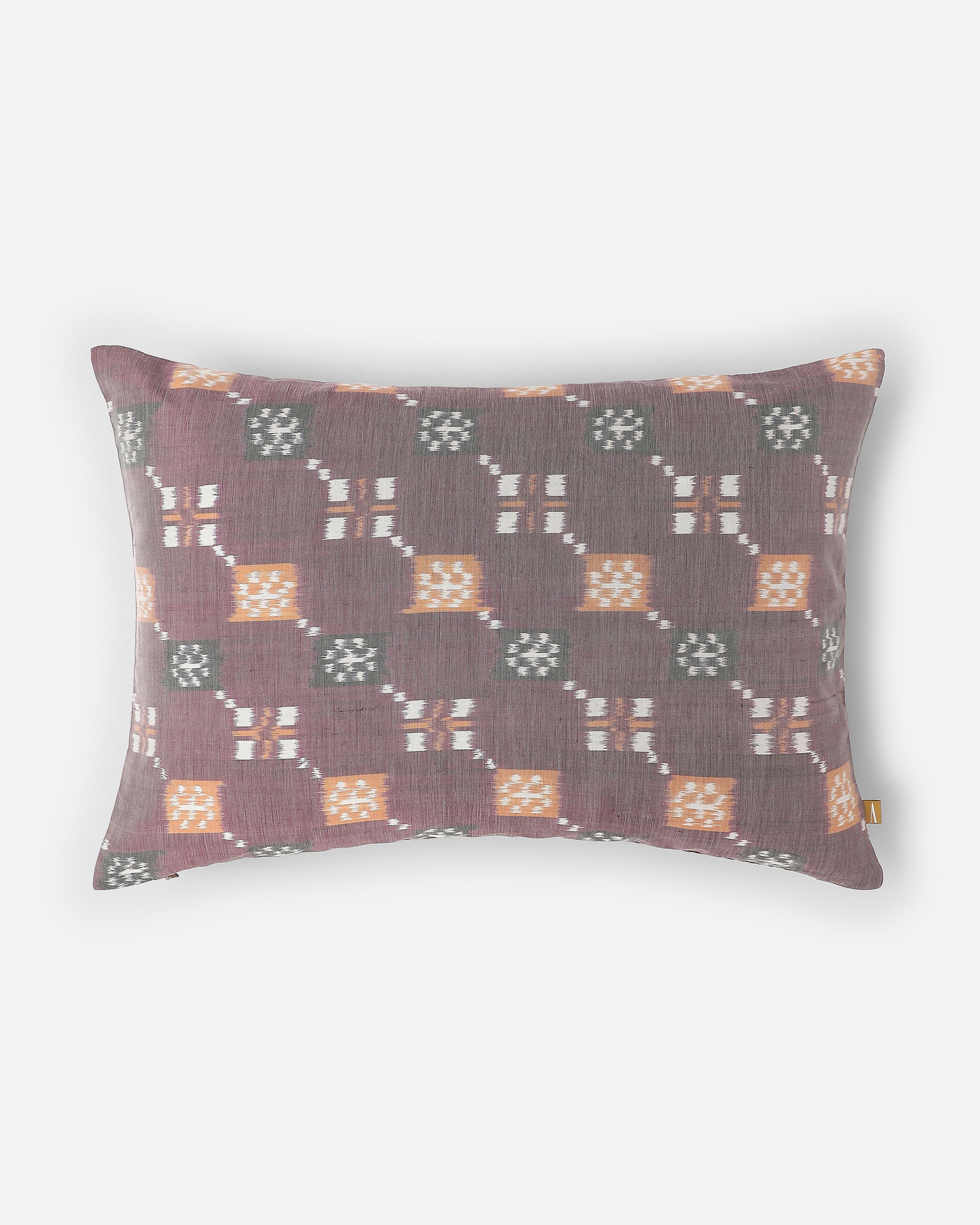 Jacksey Pochampally Weft Ikat Cotton Silk Cushion Cover