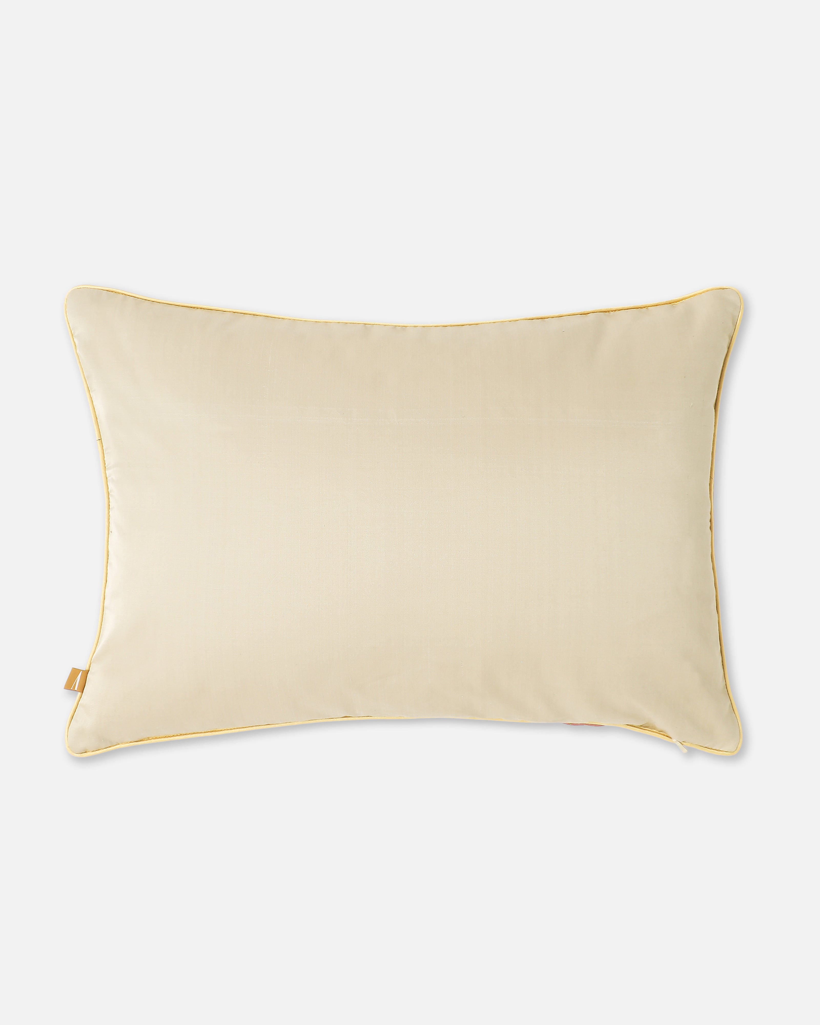 Hibiscus Bunch Banarasi Satin Brocade Silk Viscose Cushion Cover