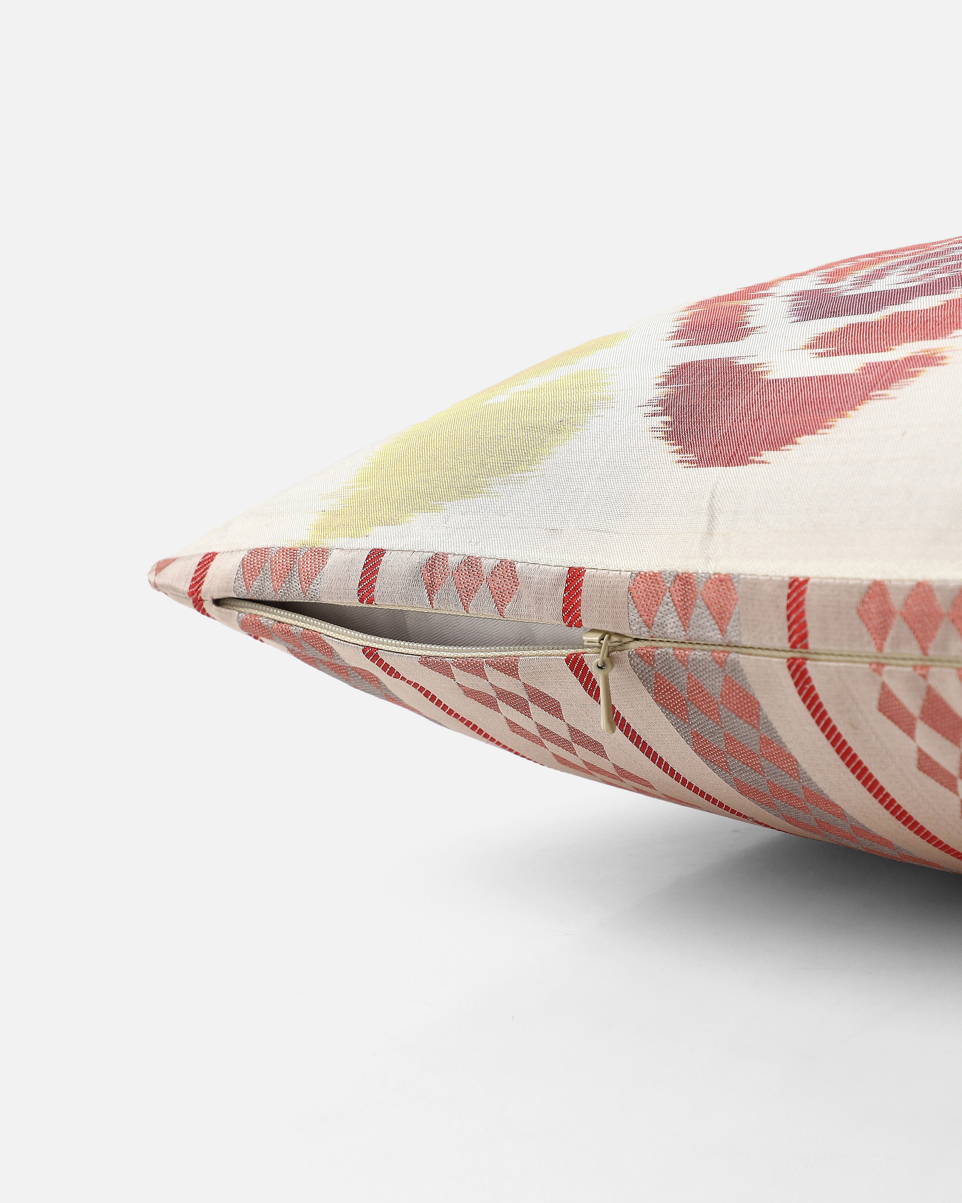 Rosey Pochampally Weft Ikat Silk Cushion Cover