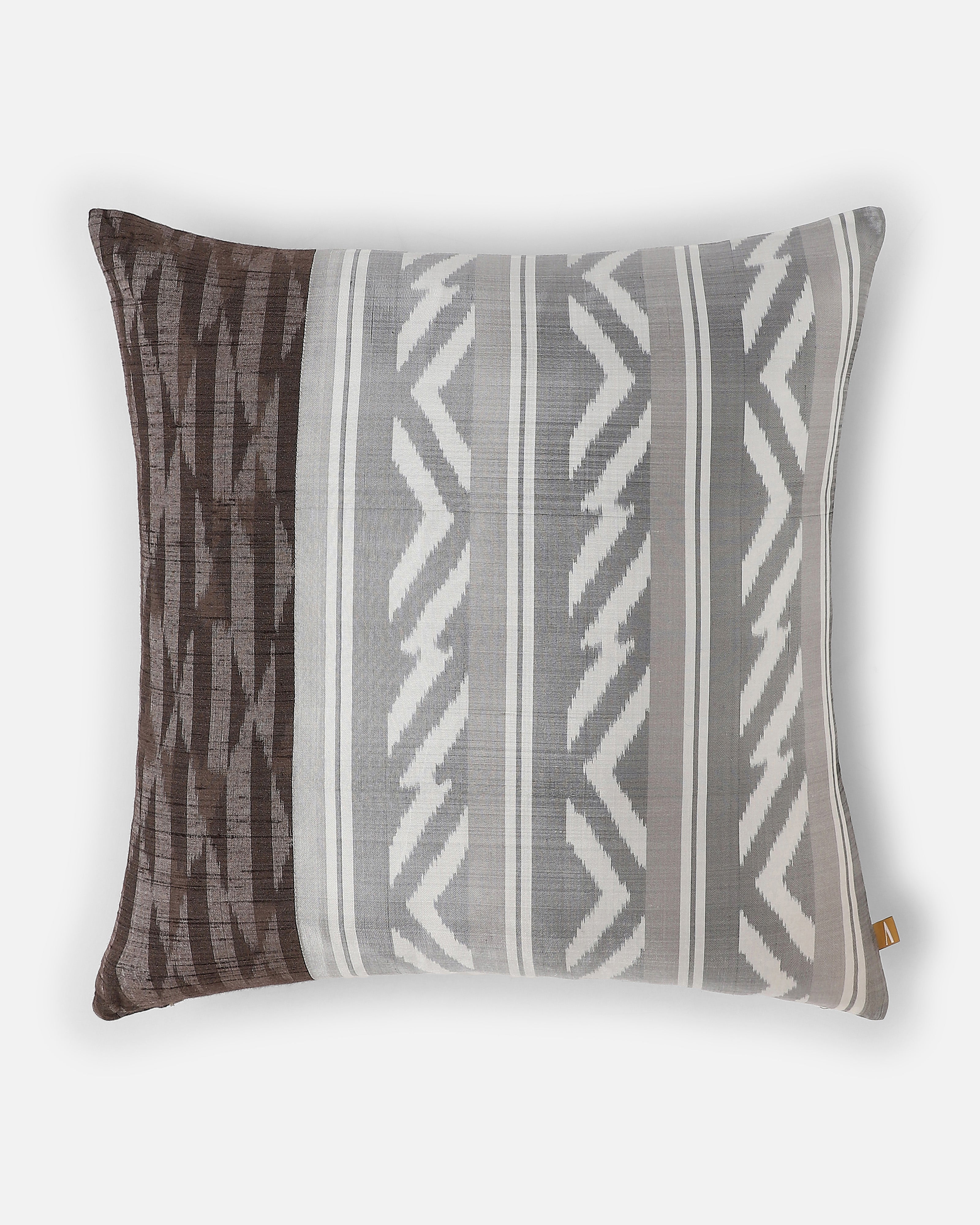 Conan Pochampally Warp Ikat Silk Cushion Cover