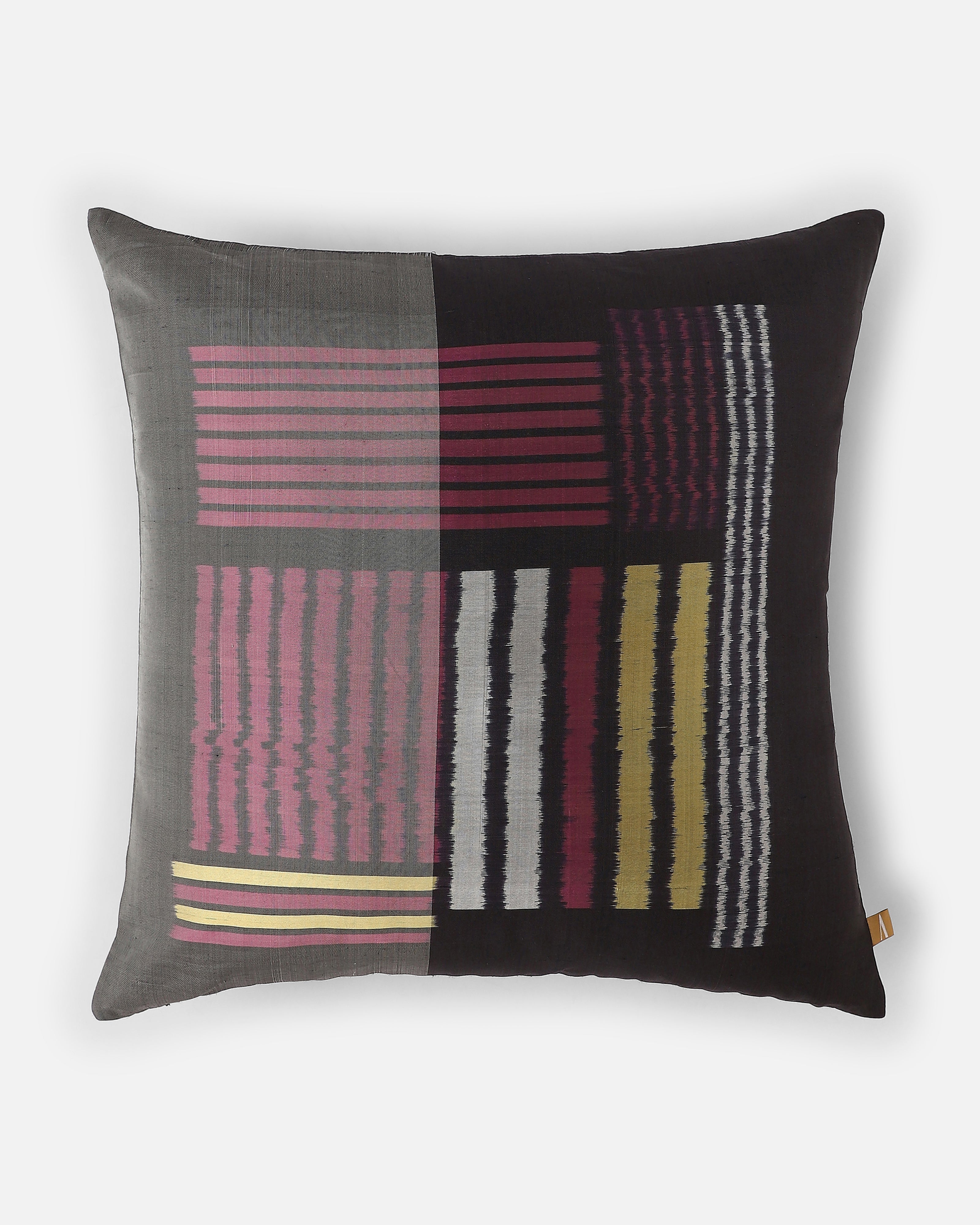 Block Pochampally Weft Ikat Silk Cushion Cover