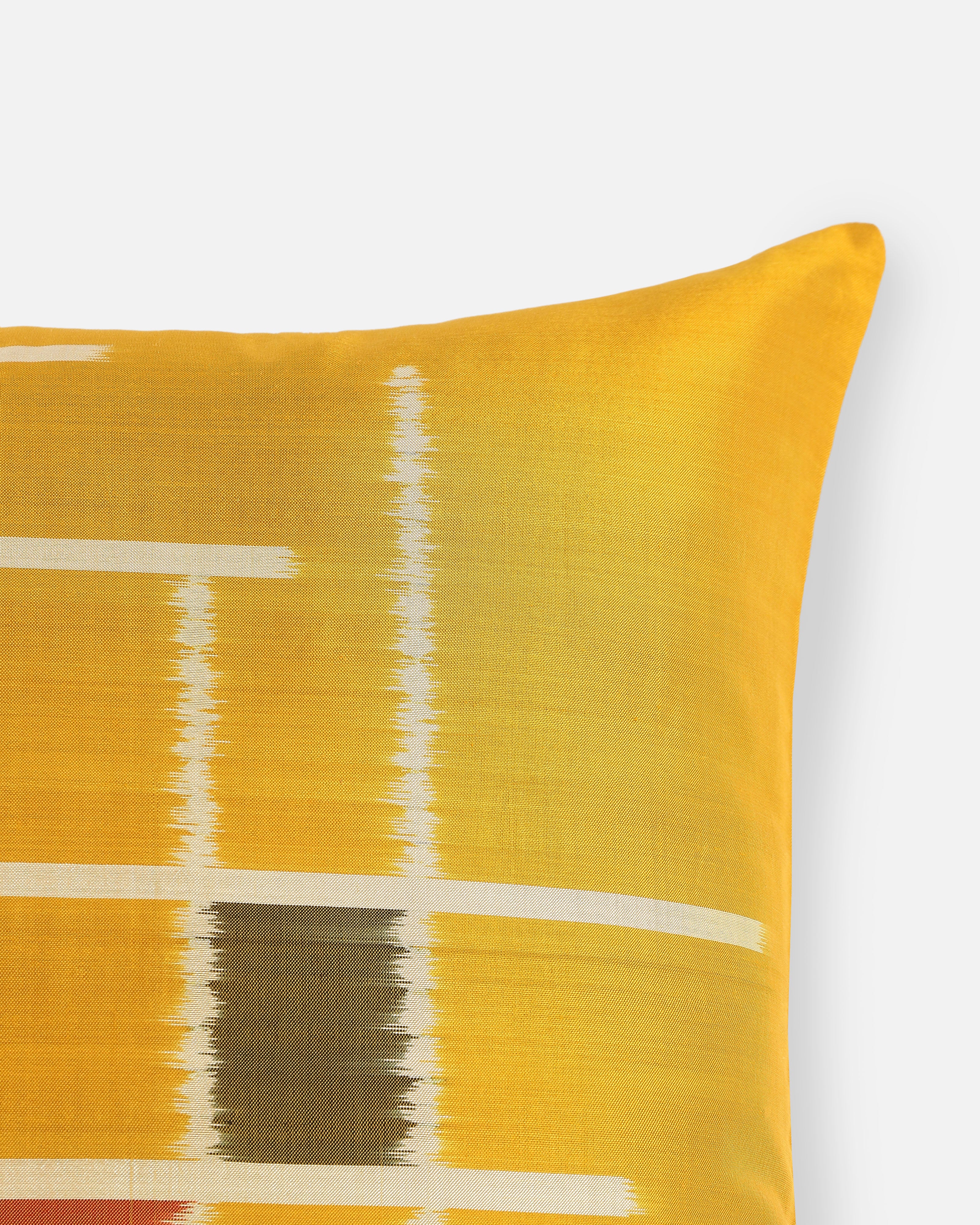 Mondrain Pochampally Weft Ikat Silk Cushion Cover