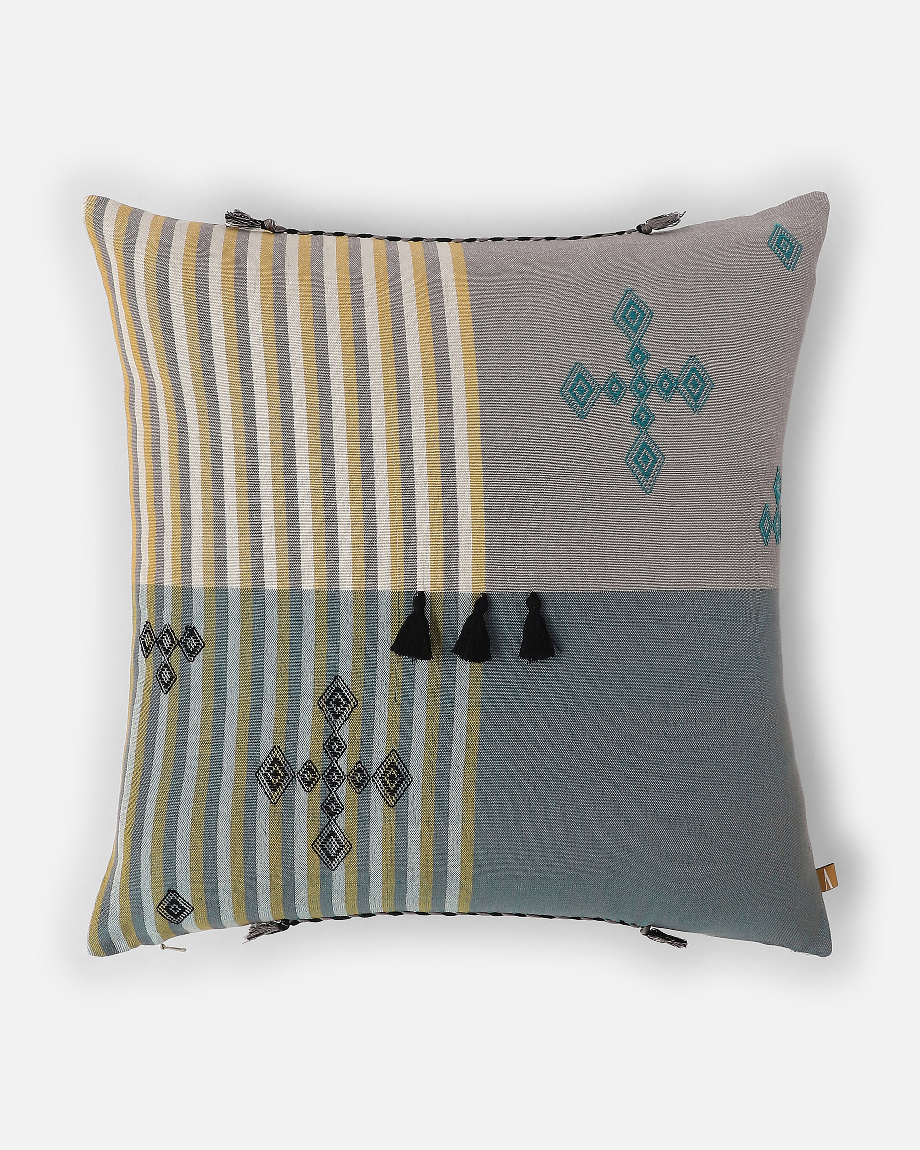 Simiya Bhujodi Extra Weft Cotton Cushion Cover