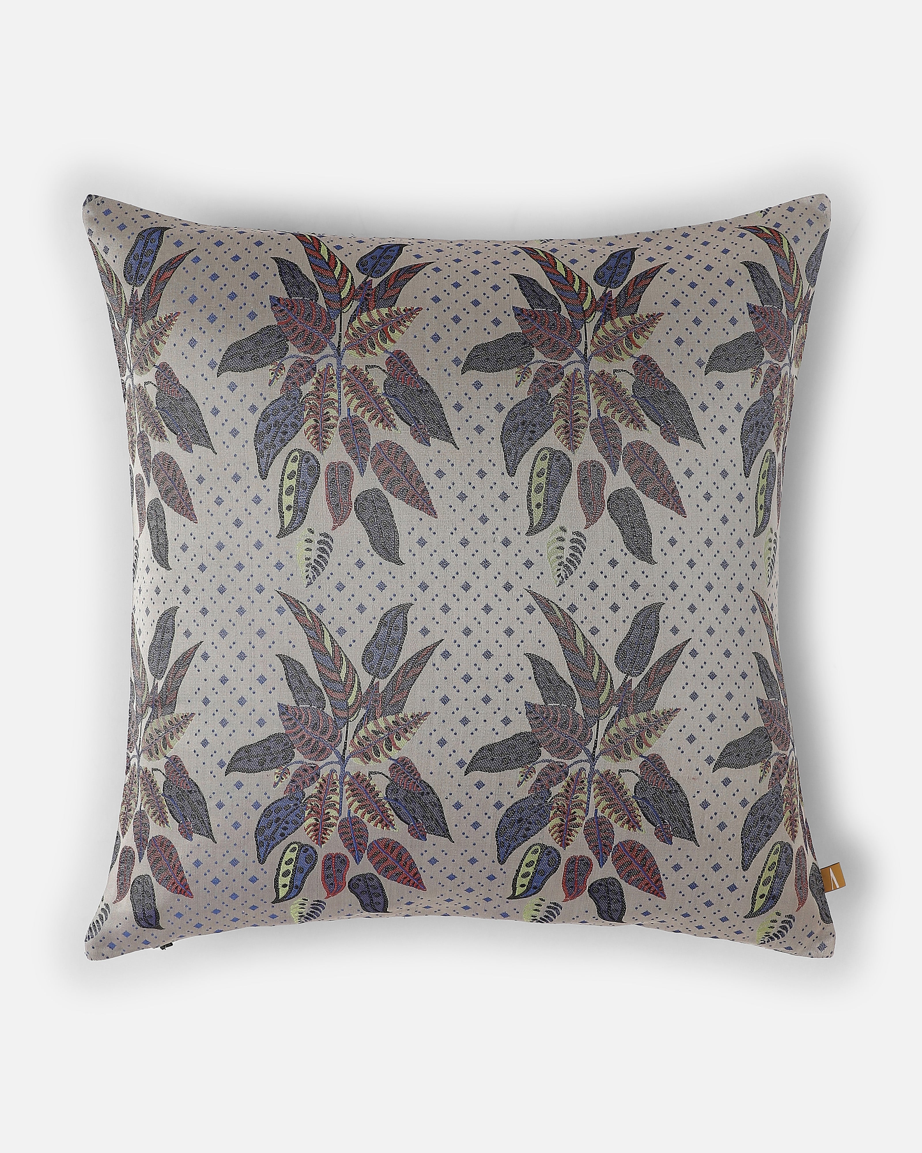 Forest Banarasi Tanchoi Silk Cushion Cover