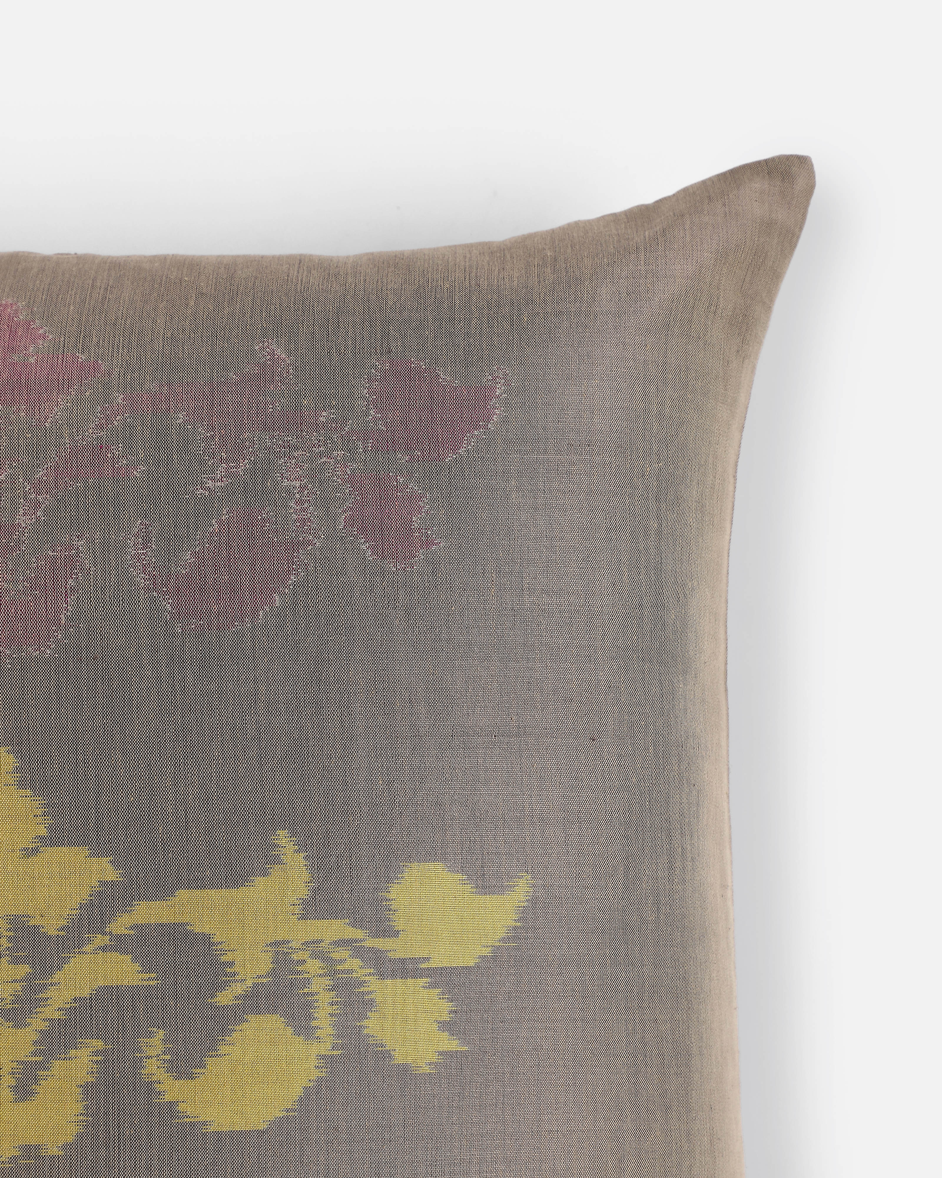 Borde Pochampally Weft Ikat Cotton Silk Cushion Cover
