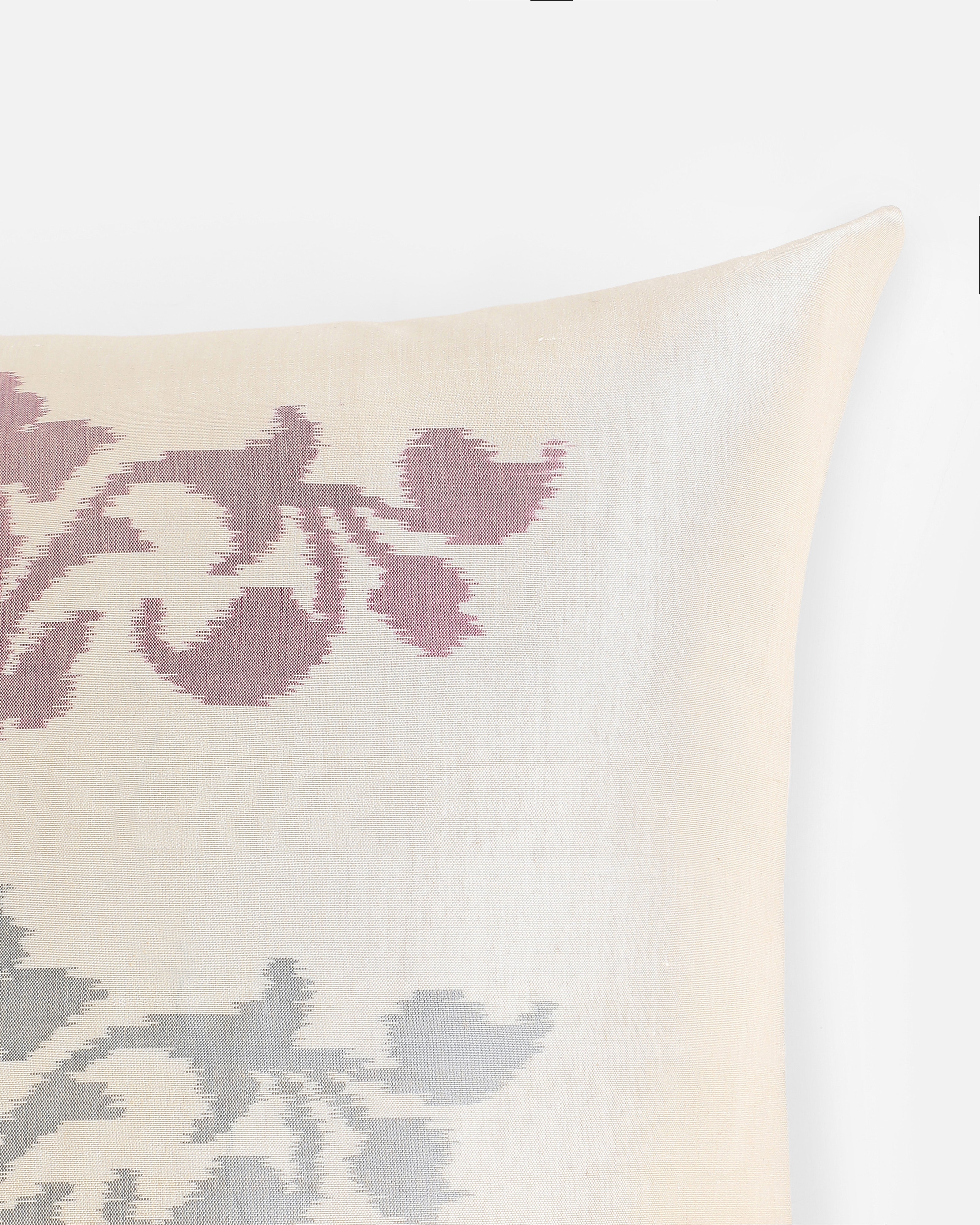 Borde Pochampally Weft Ikat Cotton Silk Cushion Cover