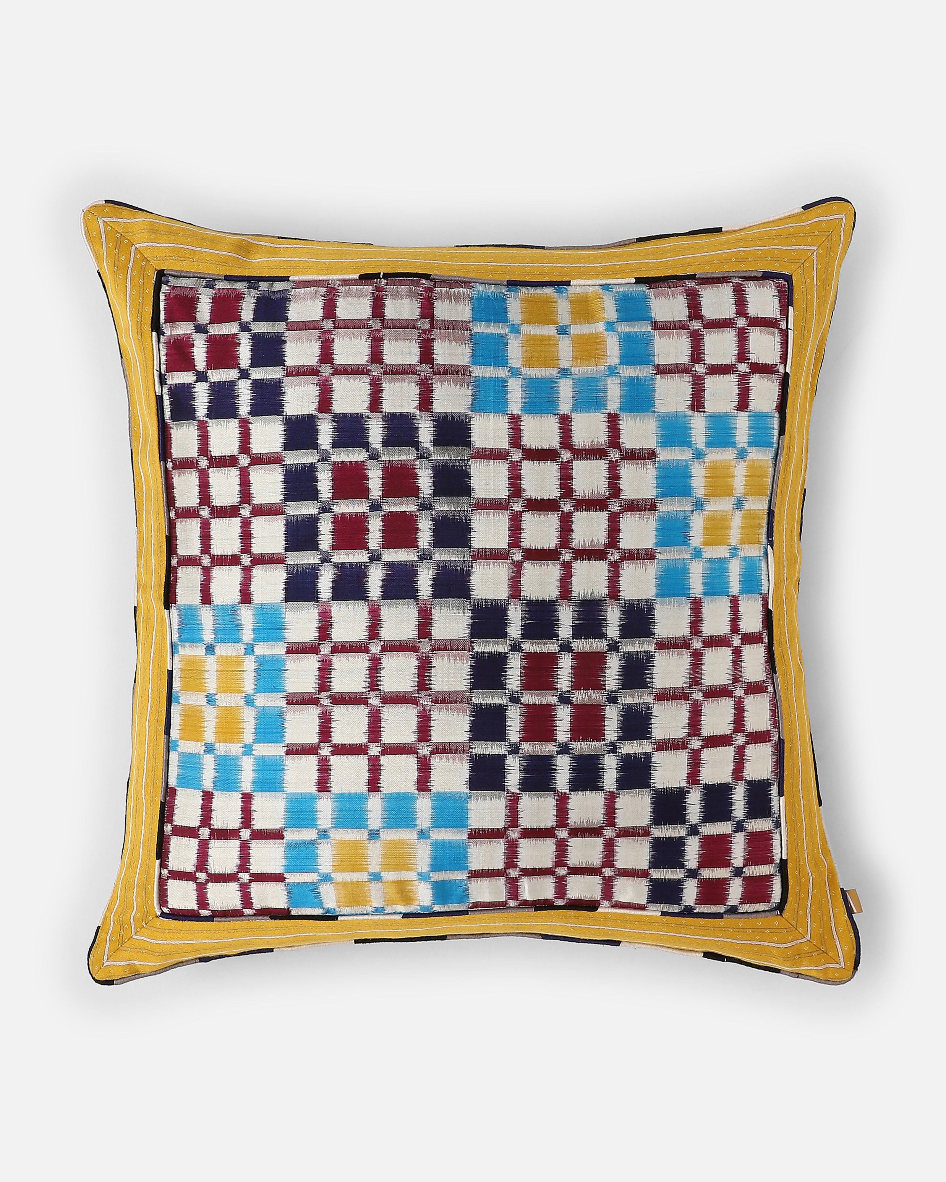 Niffi Pochampally Double Ikat Silk Cushion Cover