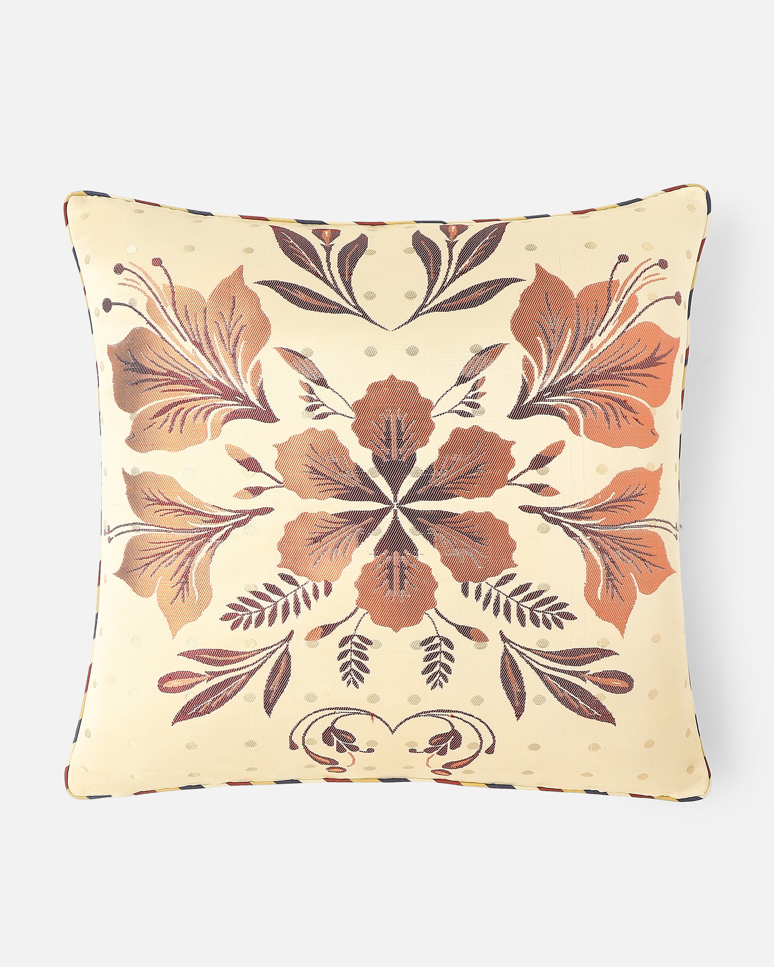 Gulmohar Banarasi Gyasar Silk Viscose Cushion Cover