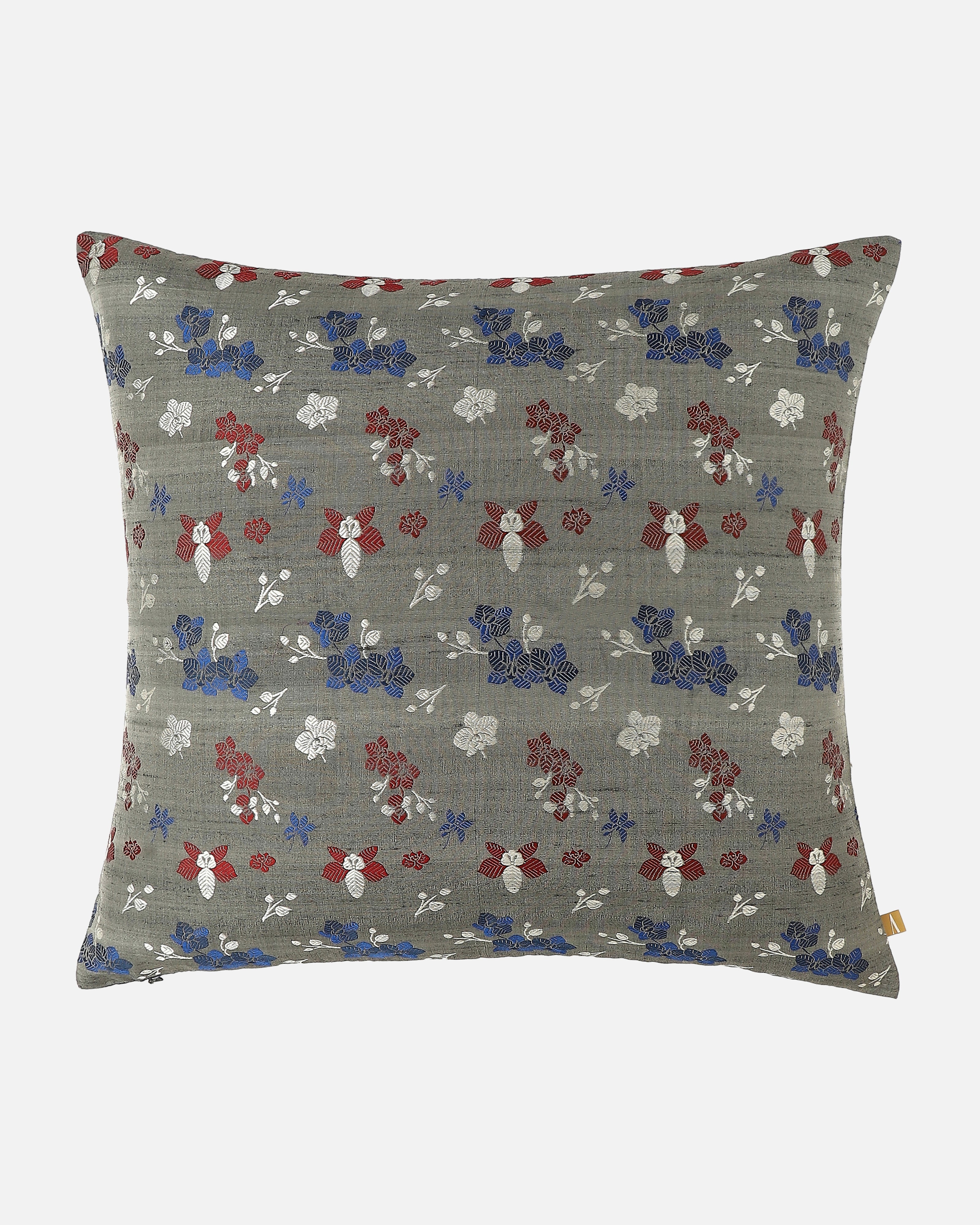 Vanilla Banarasi Fekwa Silk Cushion Cover