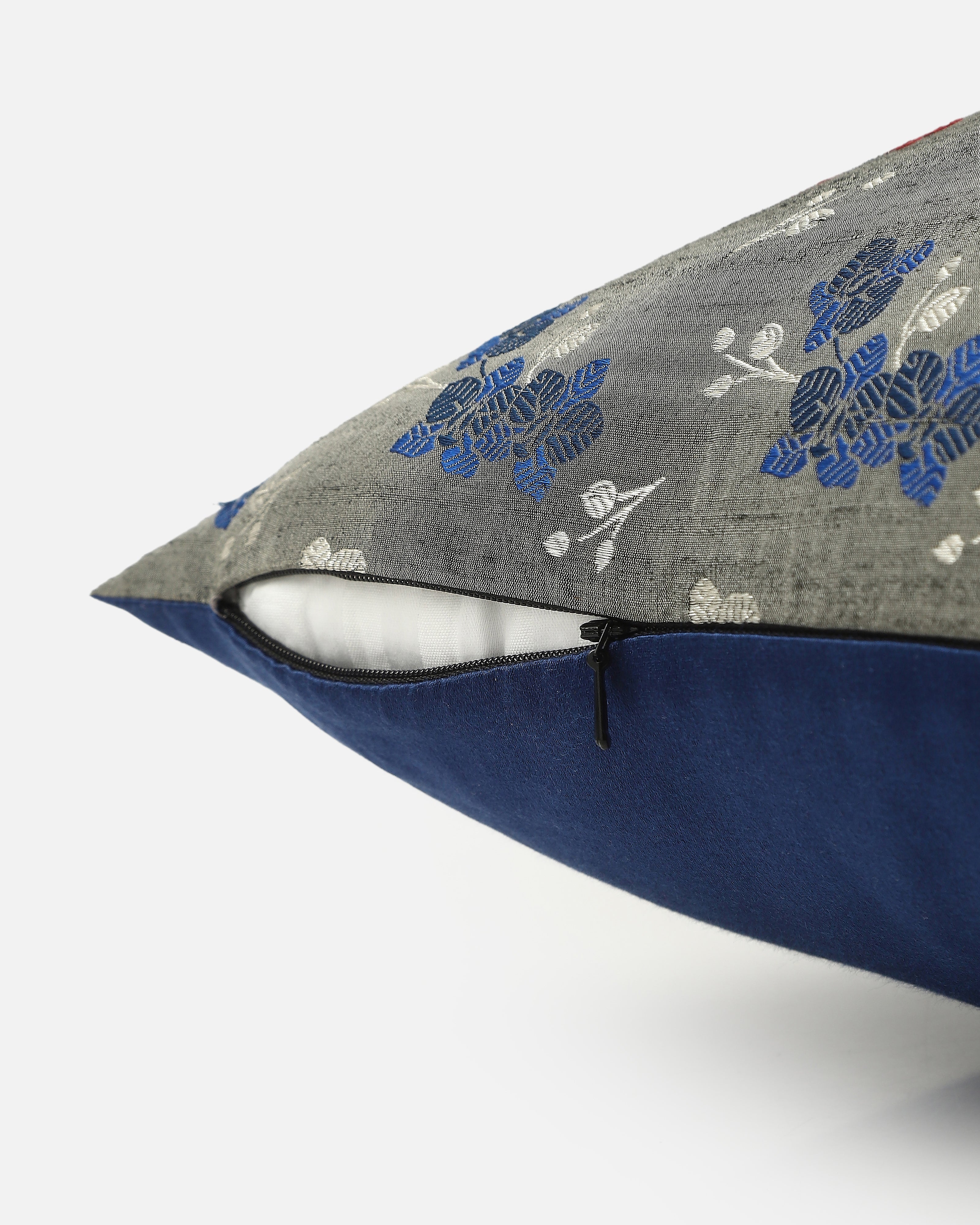 Vanilla Banarasi Fekwa Silk Cushion Cover