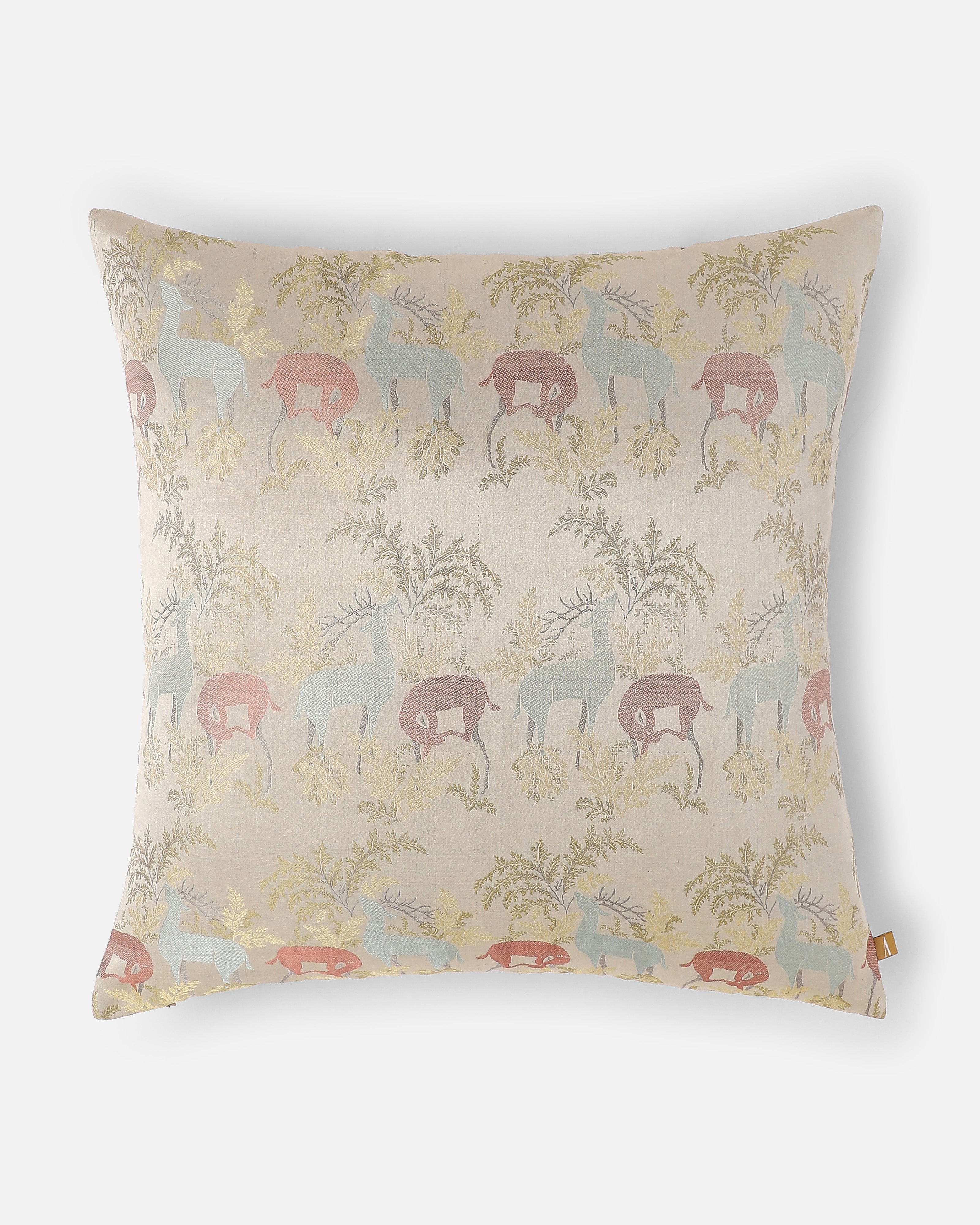 Hirni Banarasi Tanchoi Silk Cushion Cover
