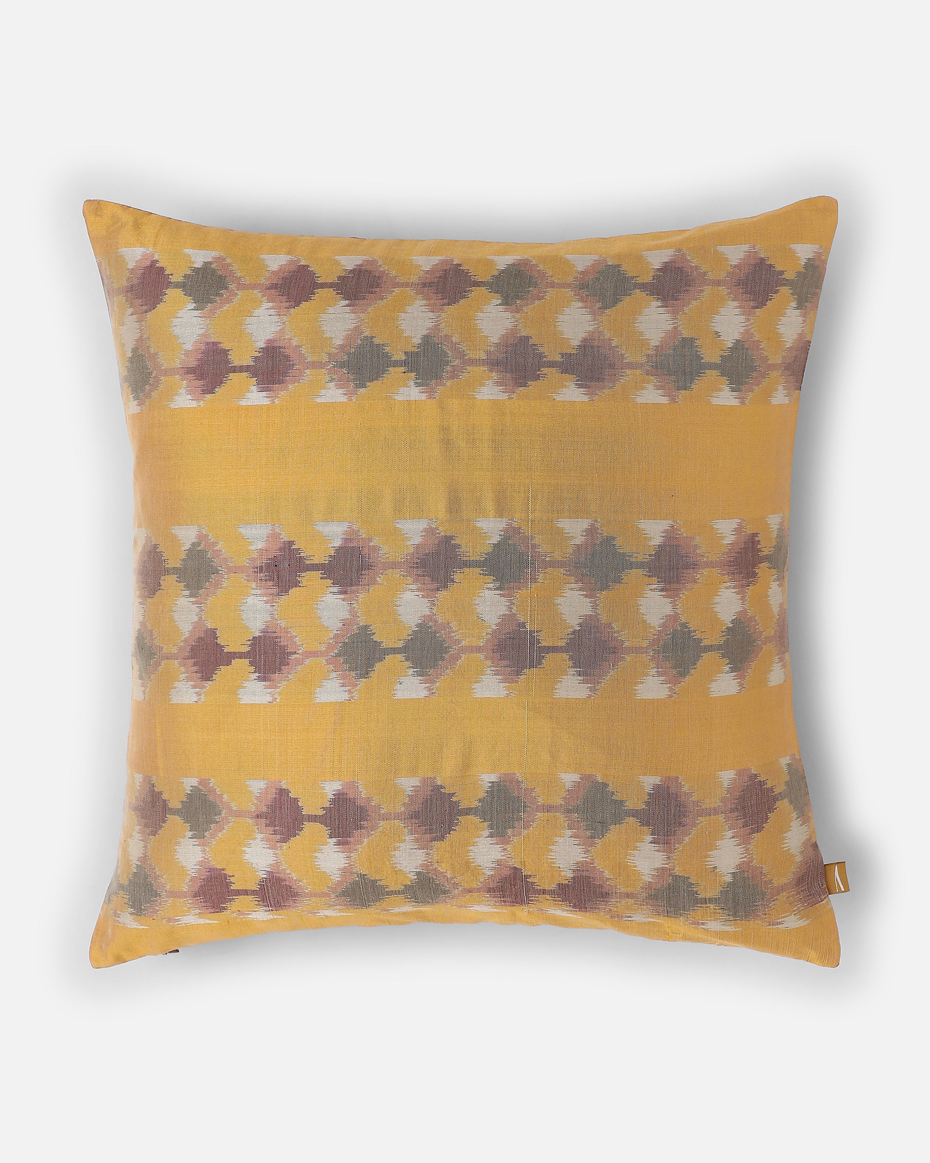 Leera Pochampally Weft Ikat Cotton Silk Cushion Cover