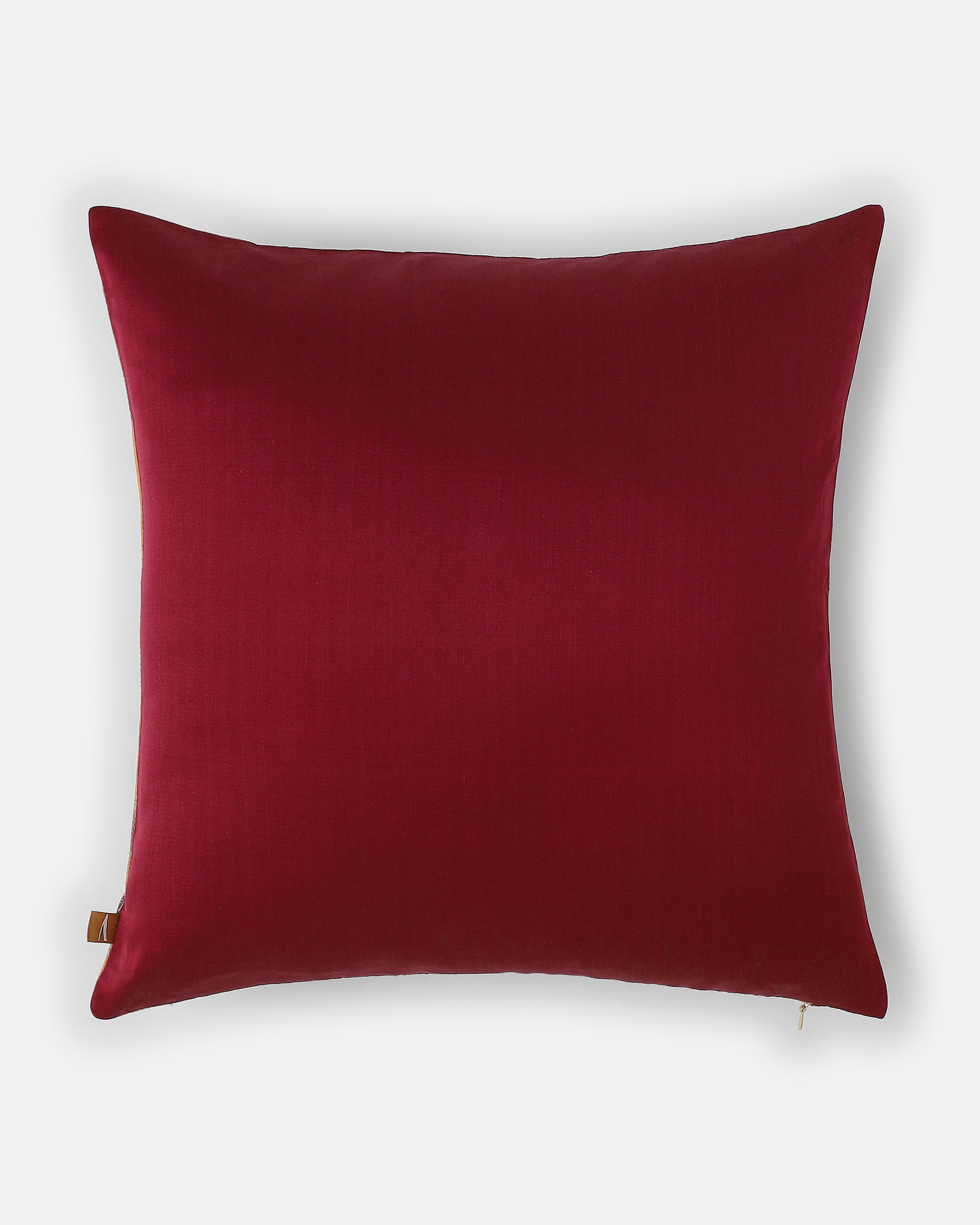 Leera Pochampally Weft Ikat Cotton Silk Cushion Cover