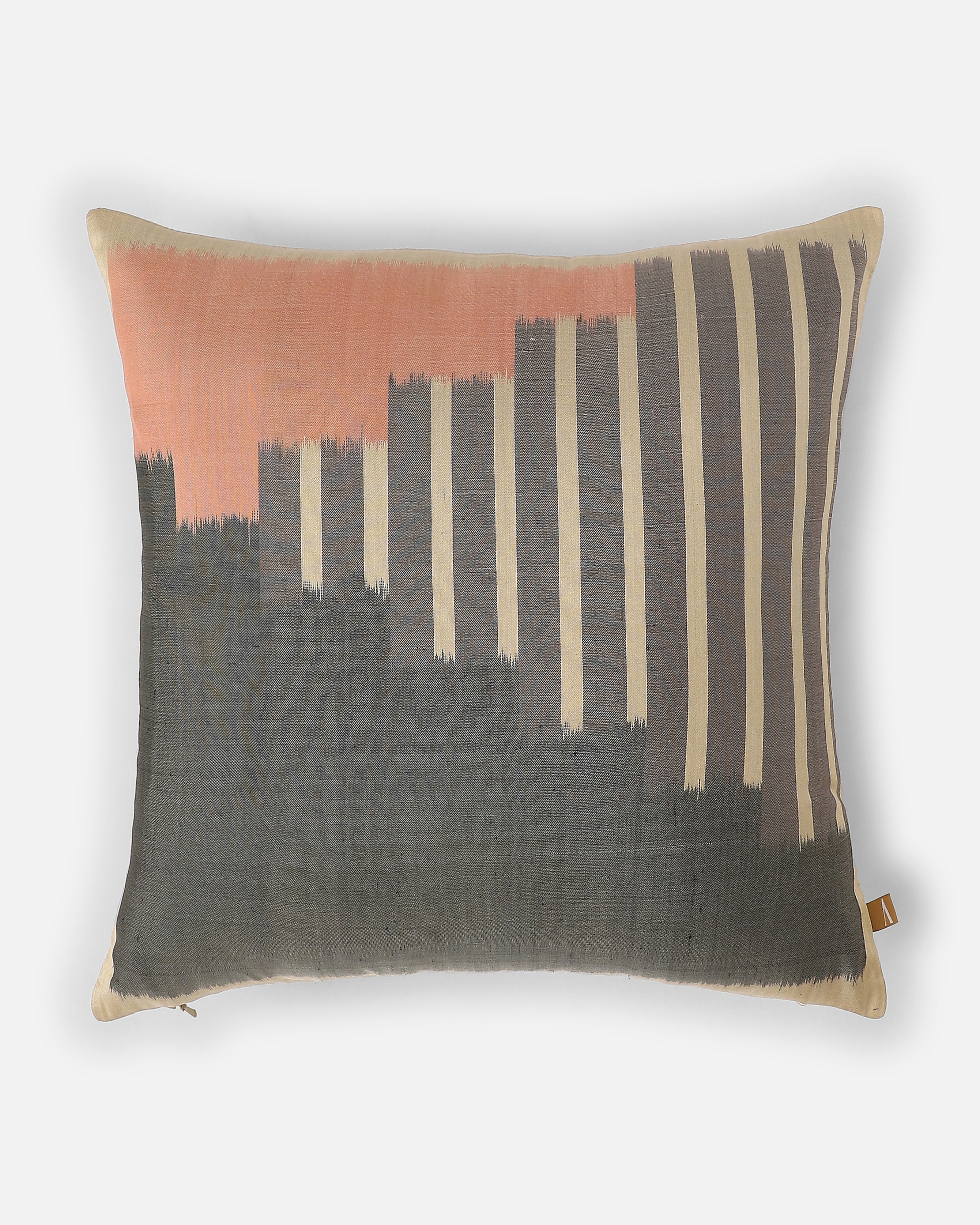 Ladder Pochampally Weft Ikat Silk Cushion Cover