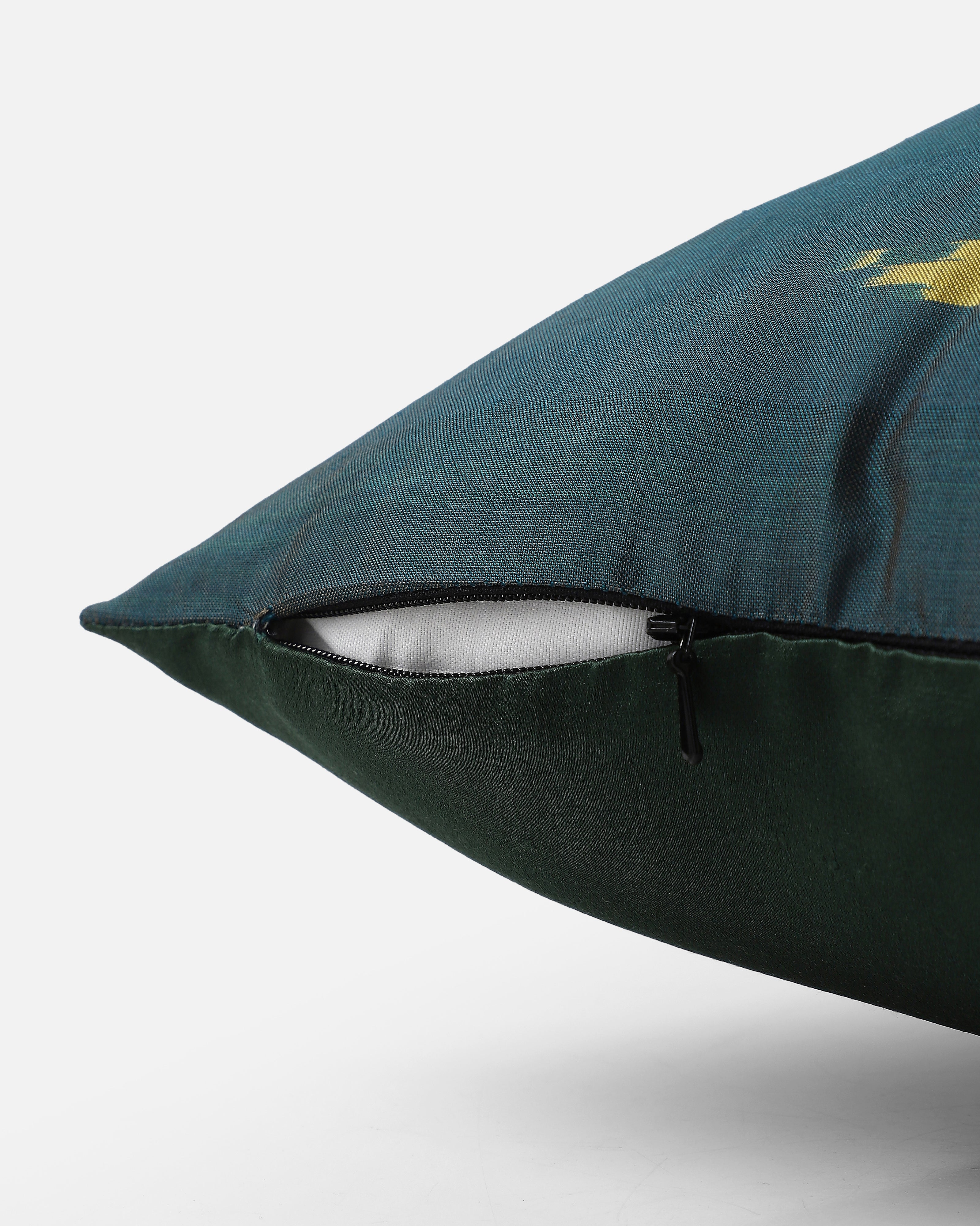 Dove Pochampally Weft Ikat Silk Cushion Cover