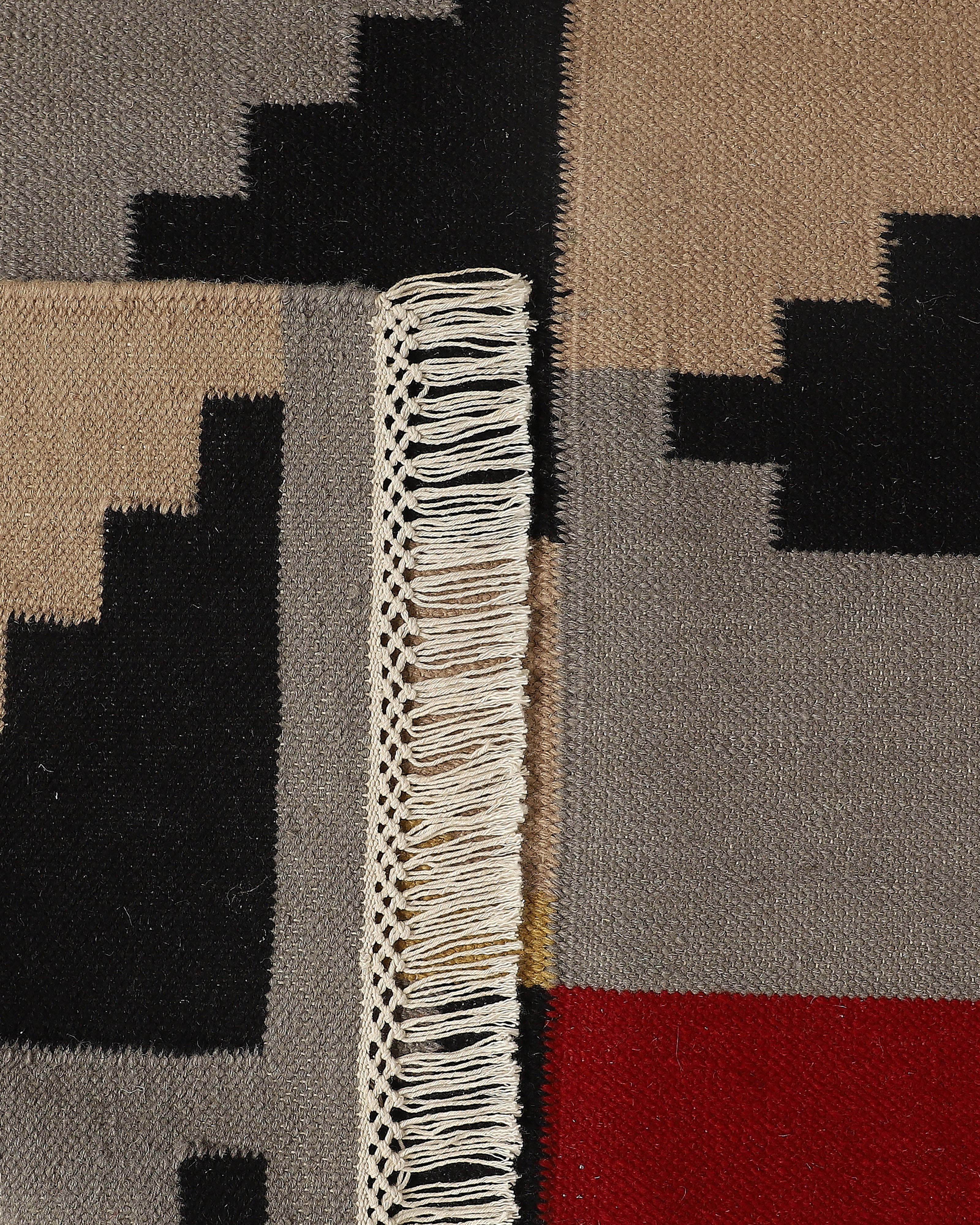 Zara Bhujodi Extra Weft Cotton Wool Rug