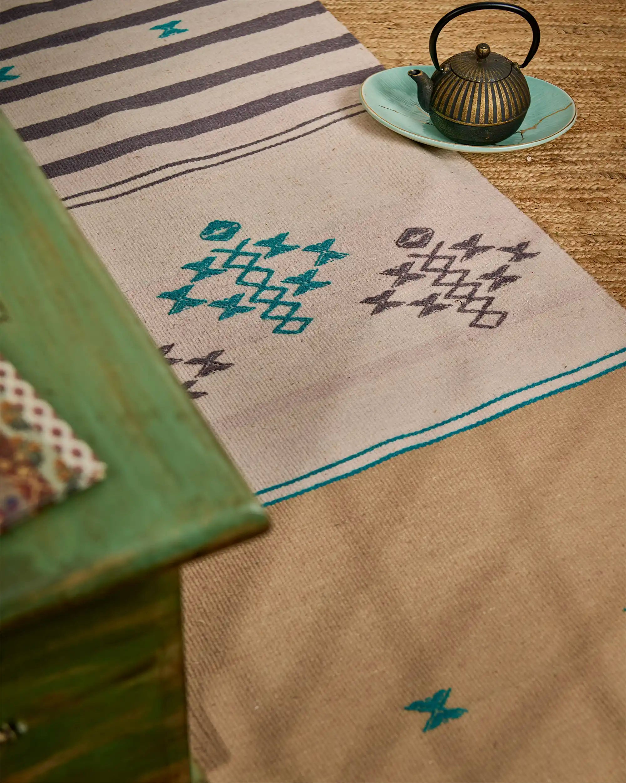 Vruksha Bhujodi Extra Weft Cotton Wool Rug