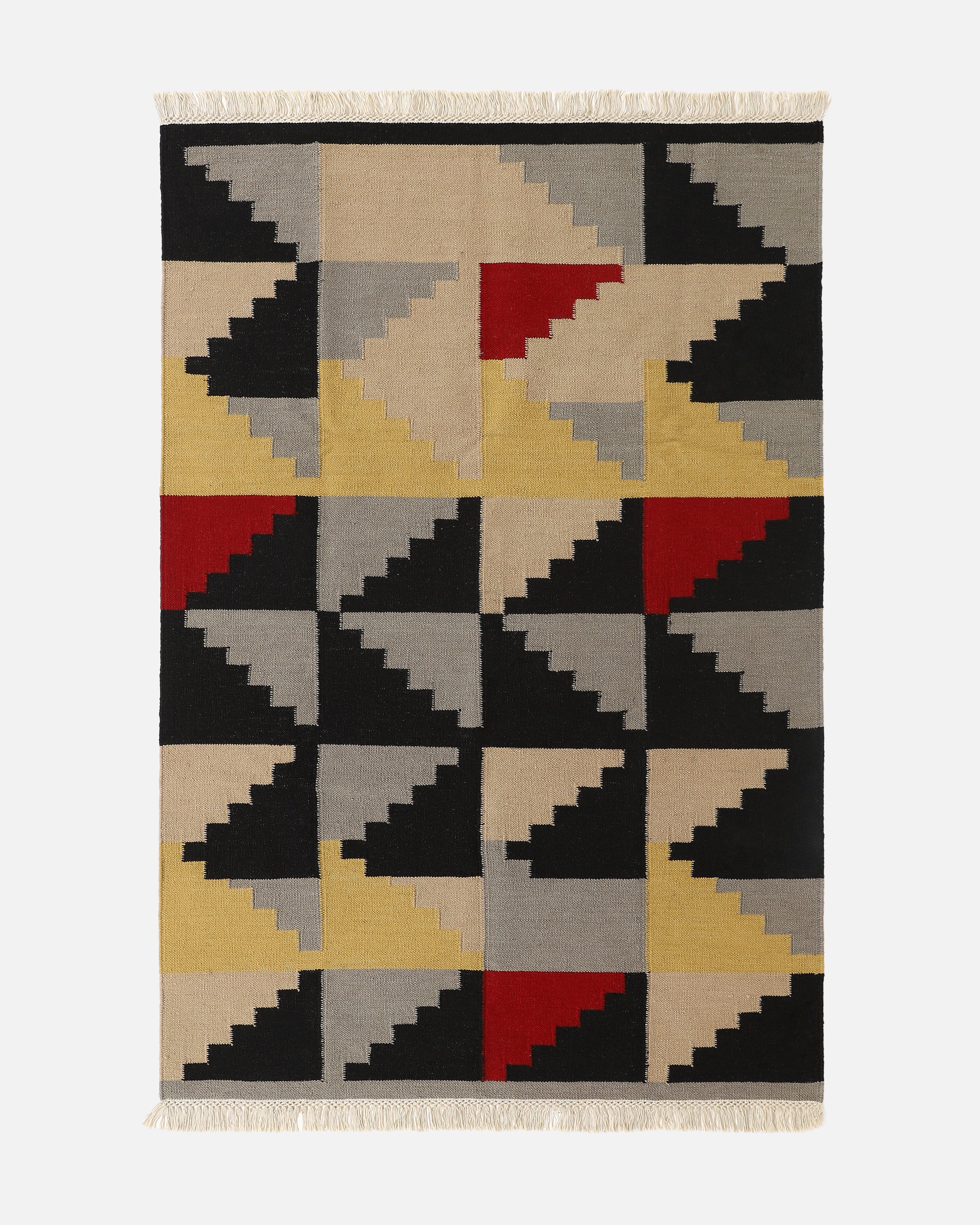 Steep Bhadohi Panja Cotton Wool Rug