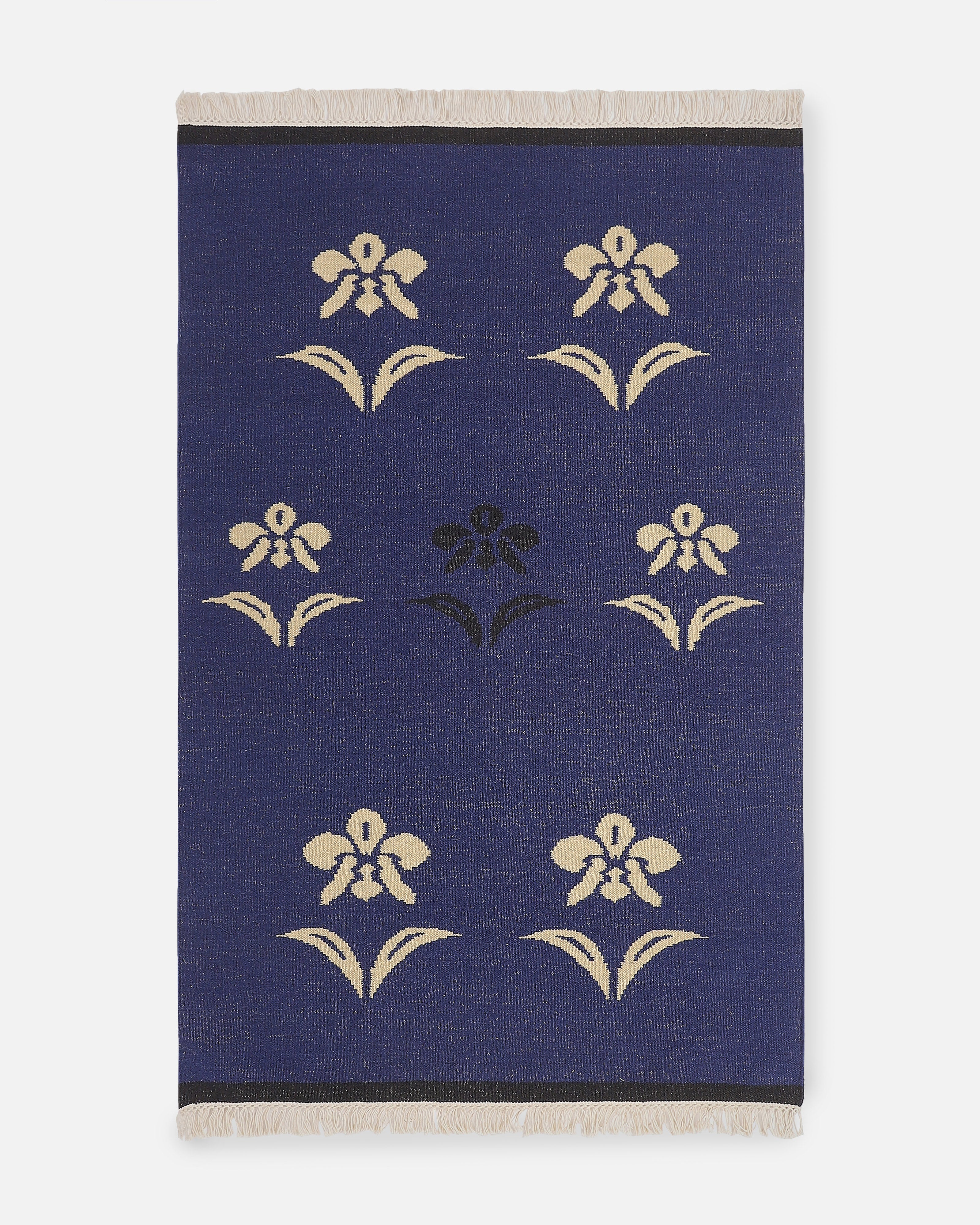 Orchids Bhadohi Panja Cotton Wool Rug