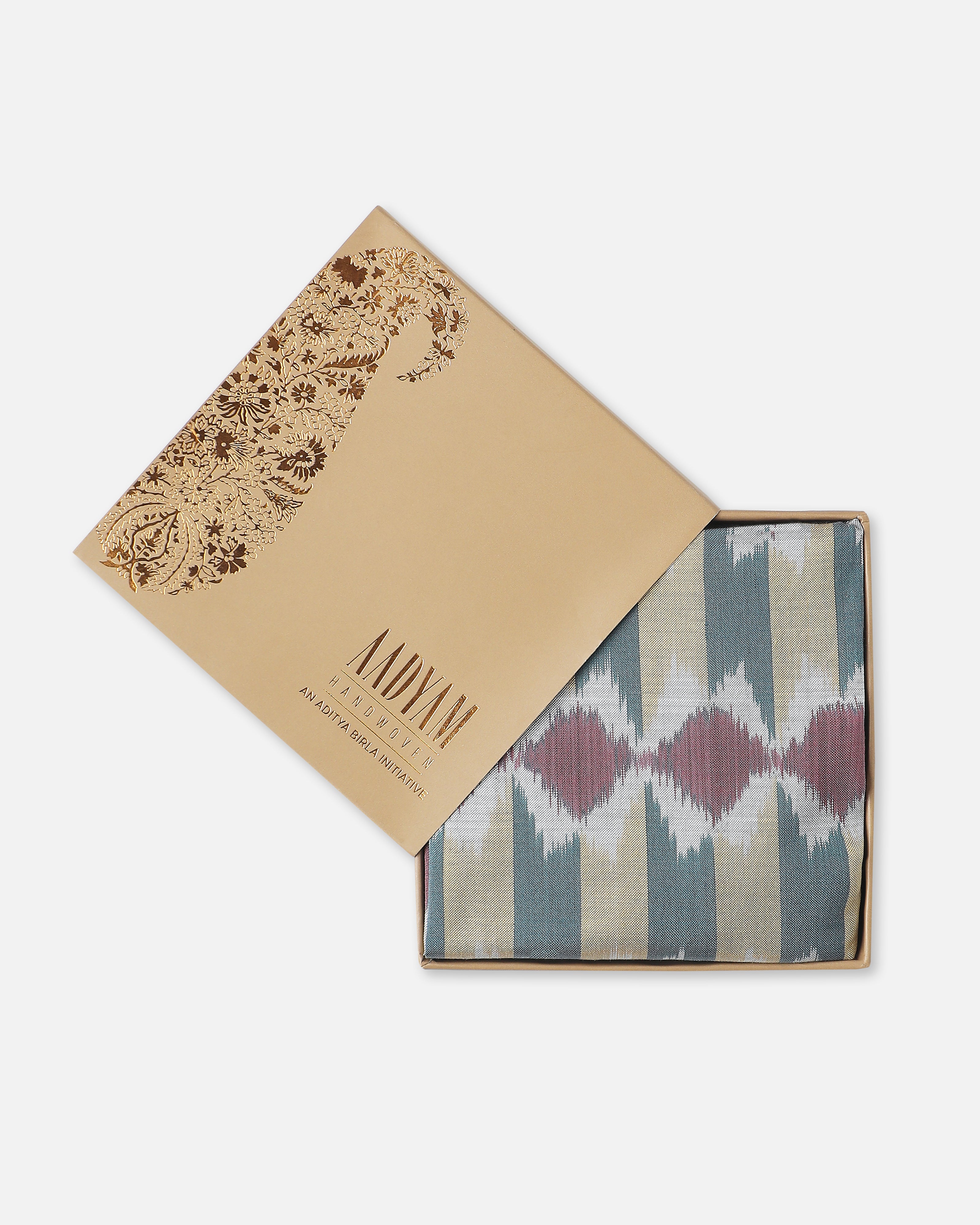 Titli Pochampally Weft Ikat Cotton Silk Pocket Square