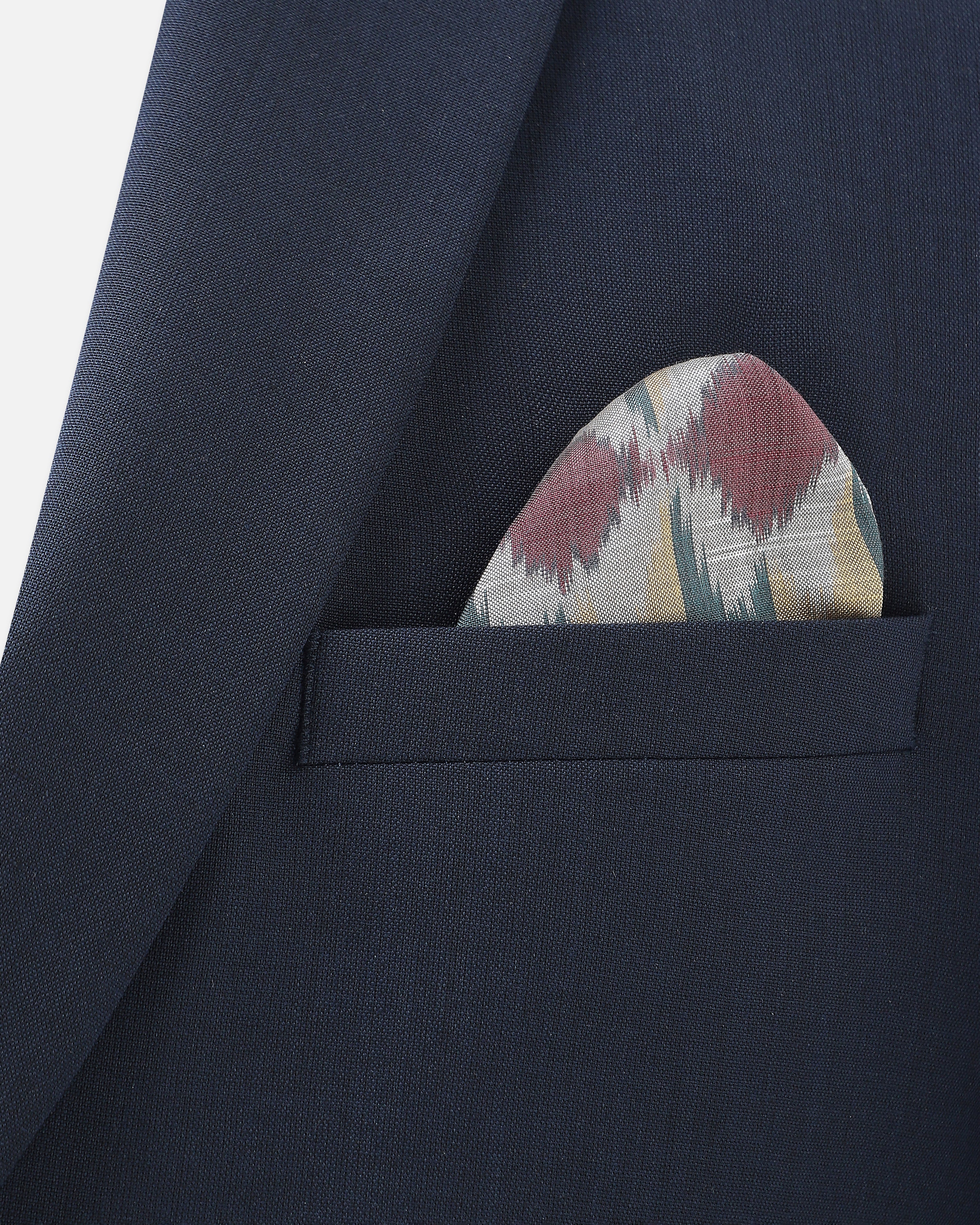 Titli Pochampally Weft Ikat Cotton Silk Pocket Square